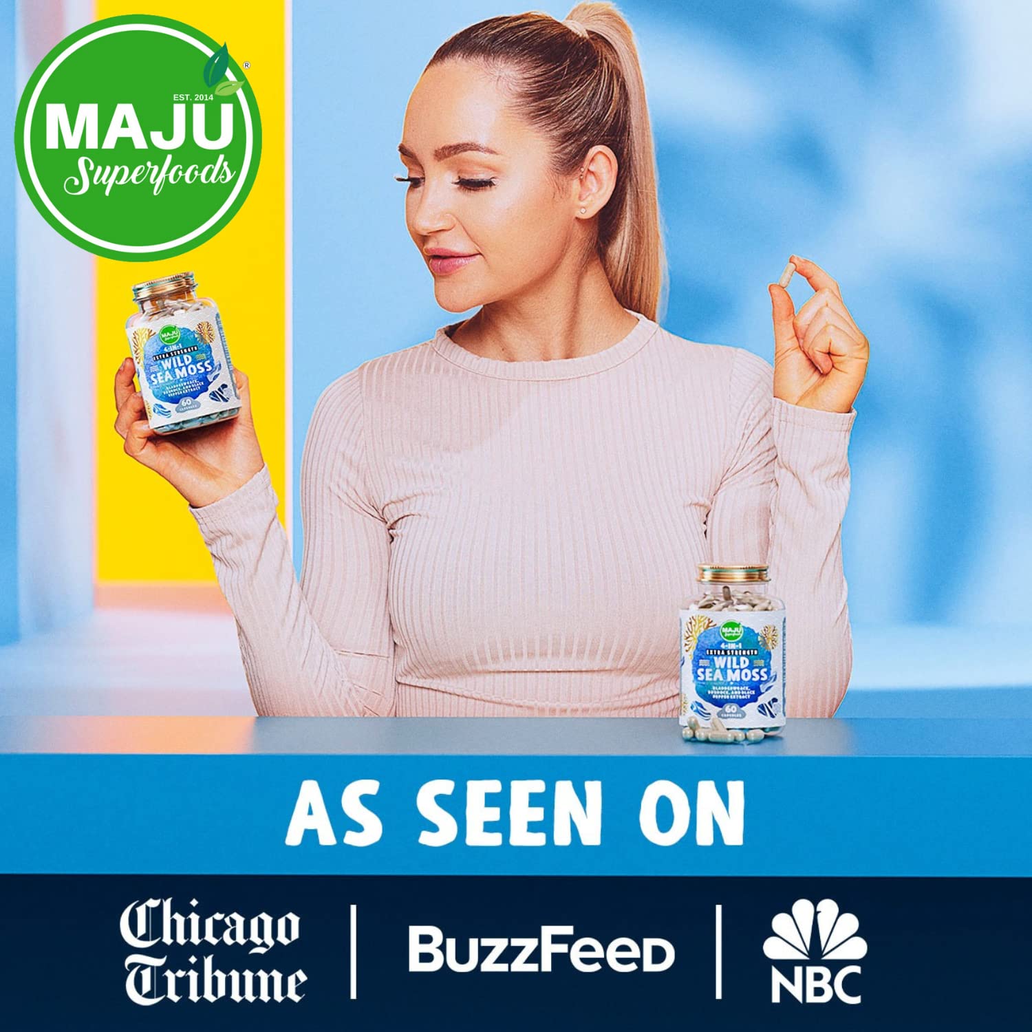 MAJU 4-in-1 Organic Sea Moss Capsules, Wild Chondrus Crispus, Seamoss Maju Superfoods Au supplements