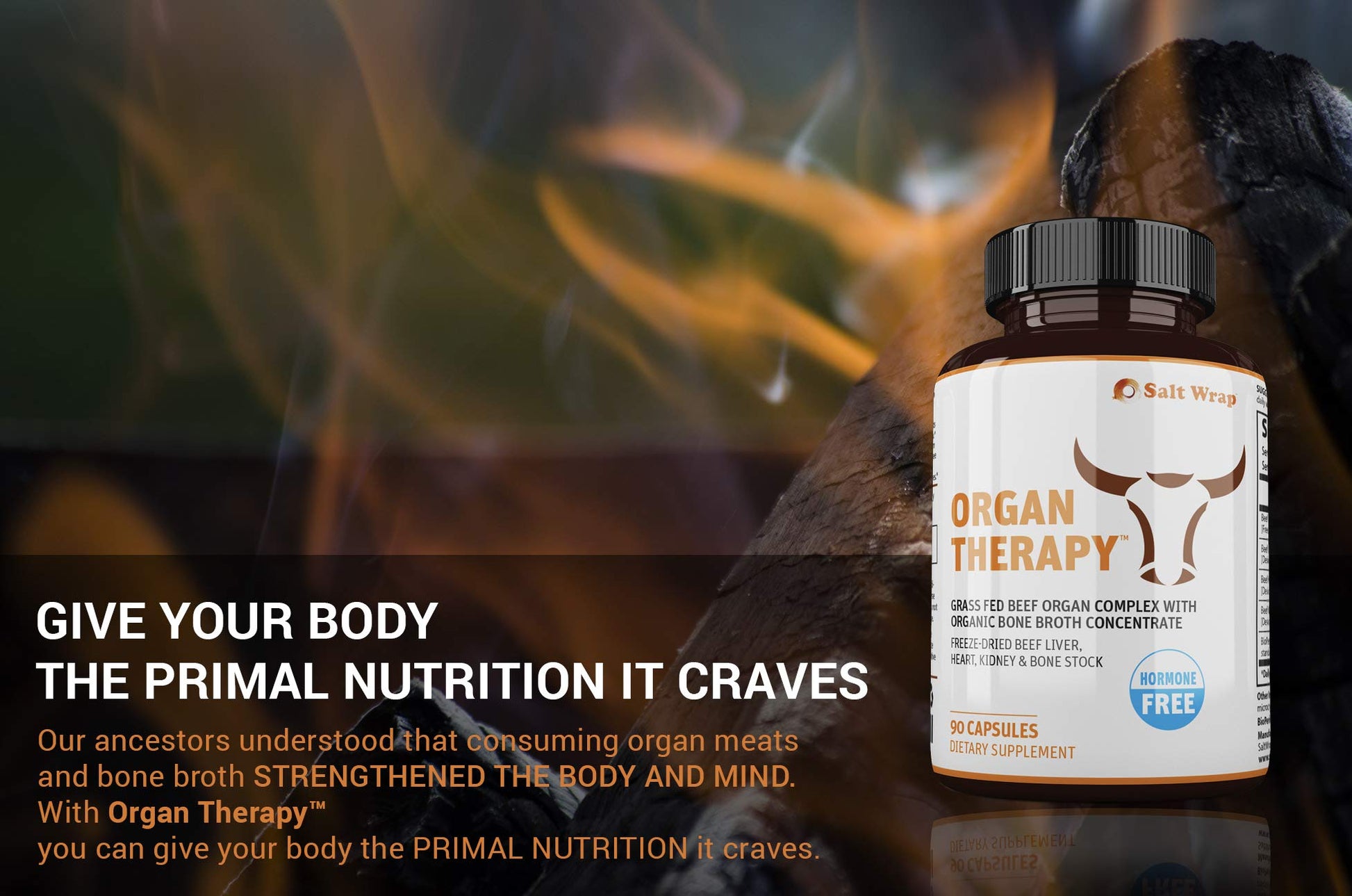 SaltWrap Organ Therapy - Grass Fed Beef Organ Meat Complex Supplement with Organic SaltWrap Au supplements