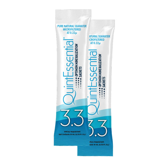 Quicksilver Scientific Quintessential 3.3 Sachets - Hypertonic Solution - Filtered Sea Water Hydration Packets - Liquid Minerals for Muscle Recovery, Stamina + Mineral Replenishment (30 Count) Quicksilver ScientificAU supplements