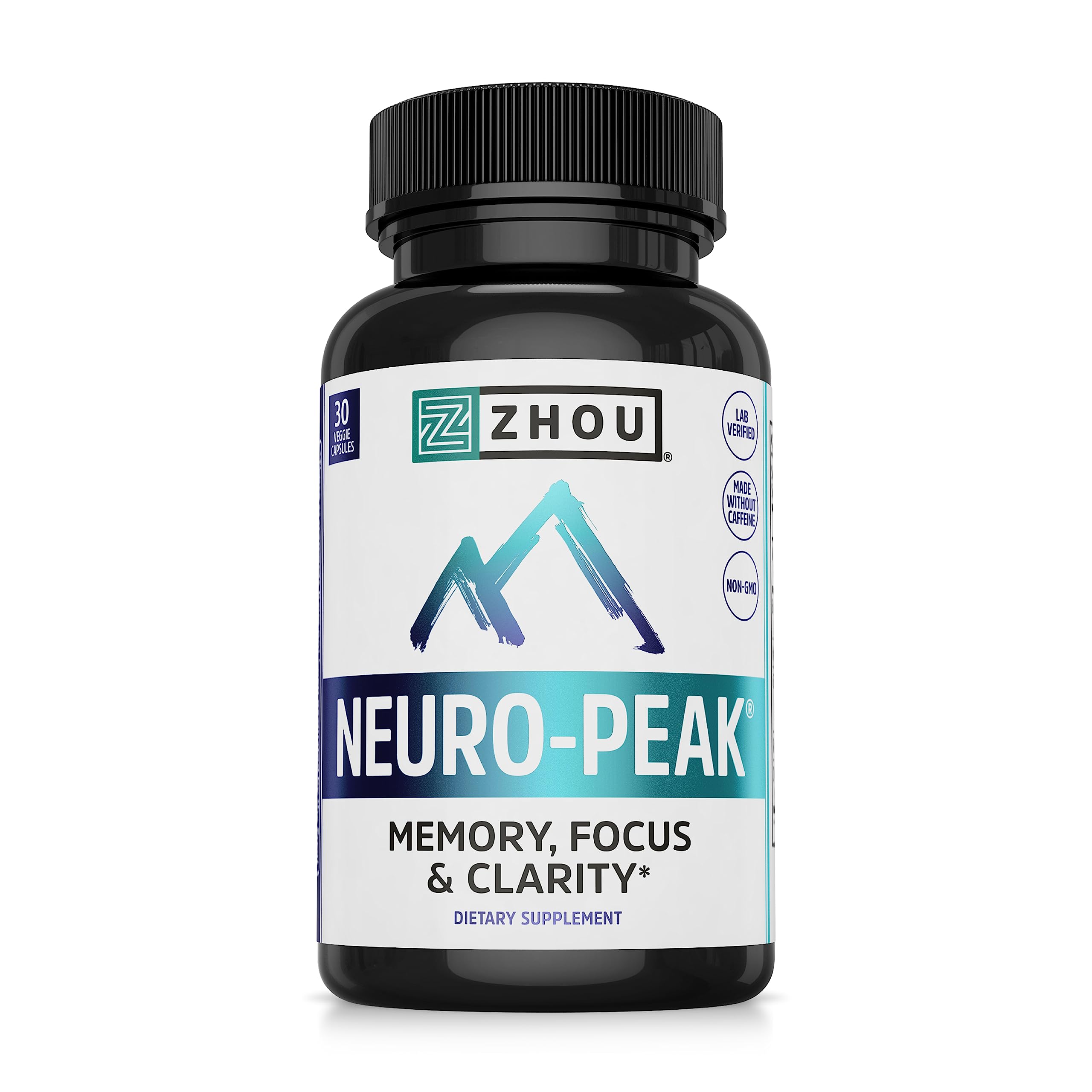 Zhou Neuro Peak Brain Support Supplement | Memory, Focus & Clarity Formula | DMAE ZhouNutrition Au supplements