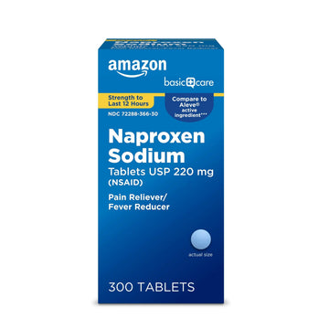 Amazon Basic Care Naproxen Sodium Tablets 220 mg, Pain Reliever/Fever Reducer (NSAID), 12-Hour Relief for Headache, Backache, Menstrual Pain, Muscle Aches, Arthritis, 300 Count Amazon Basic Care Au supplements