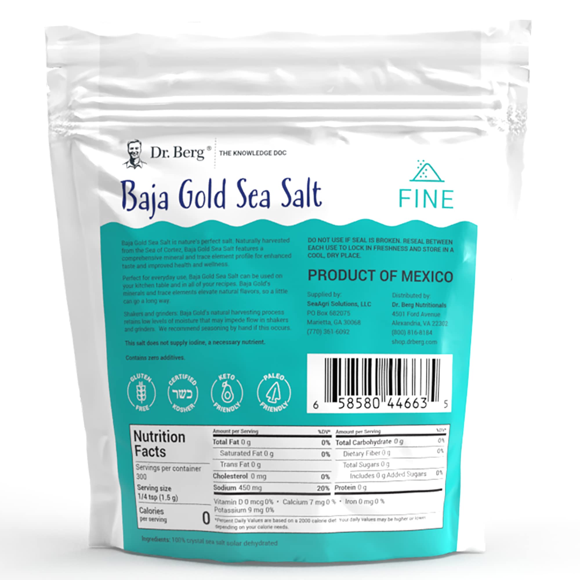 Dr. Berg's Baja Gold Sea Salt Organic - Natures Fine Sea Salt Support For Hydration Dr. Berg Nutritionals Au supplements