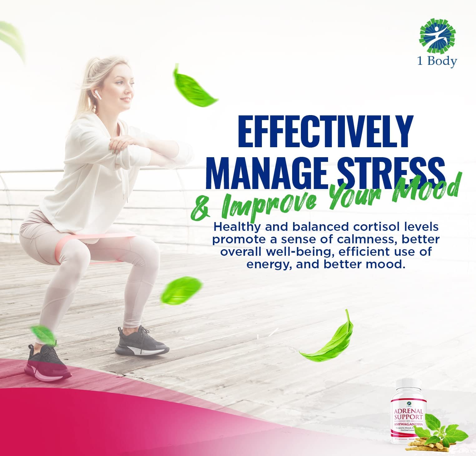 1 Body Adaptogen Complex Supplement with Ashwagandha - 60 Vegan Cap 1 Body Au supplements