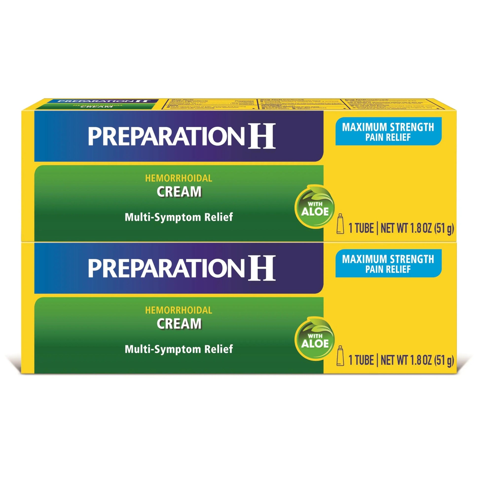 Preparation H Hemorrhoid Symptom Treatment Cream (2 x 1.8 Ounce Tube), Maximum Strength Multi-Symptom Pain Relief with Aloe Preparation H Au supplements