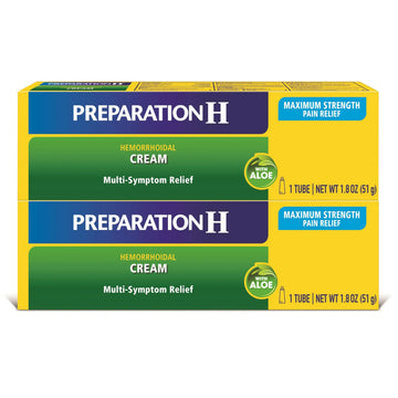 Preparation H Hemorrhoid Symptom Treatment Cream (2 x 1.8 Ounce Tube), Maximum Strength Multi-Symptom Pain Relief with Aloe Preparation H Au supplements