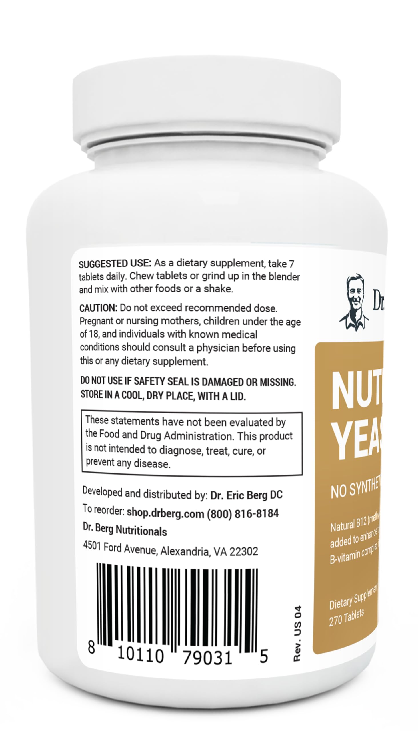 Dr. Berg Nutritional Yeast Tablets – Natural B12 Added - All 8 B Vitamin Complex – Organic Dr. Berg Nutritionals Au supplements