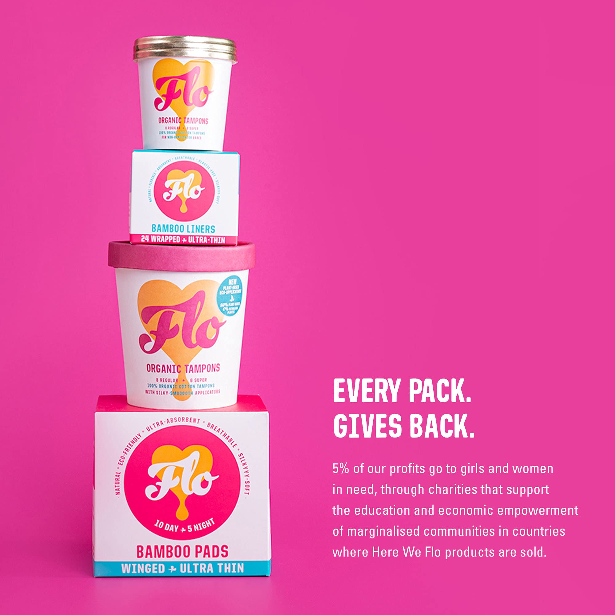 FLO - Organic Bamboo Daily Panty Liners, Plant-Based Cotton, Biodegradable FLO Au supplements