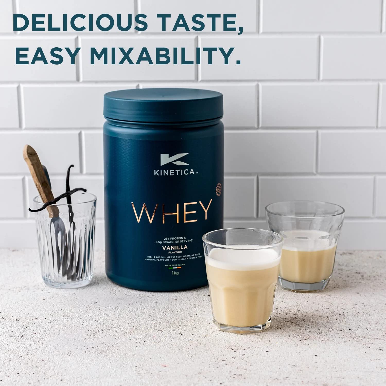 Kinetica Vanilla Whey Protein Powder | 4.5kg | 23g Protein per Serving | 150 Servings Kinetica Au supplements