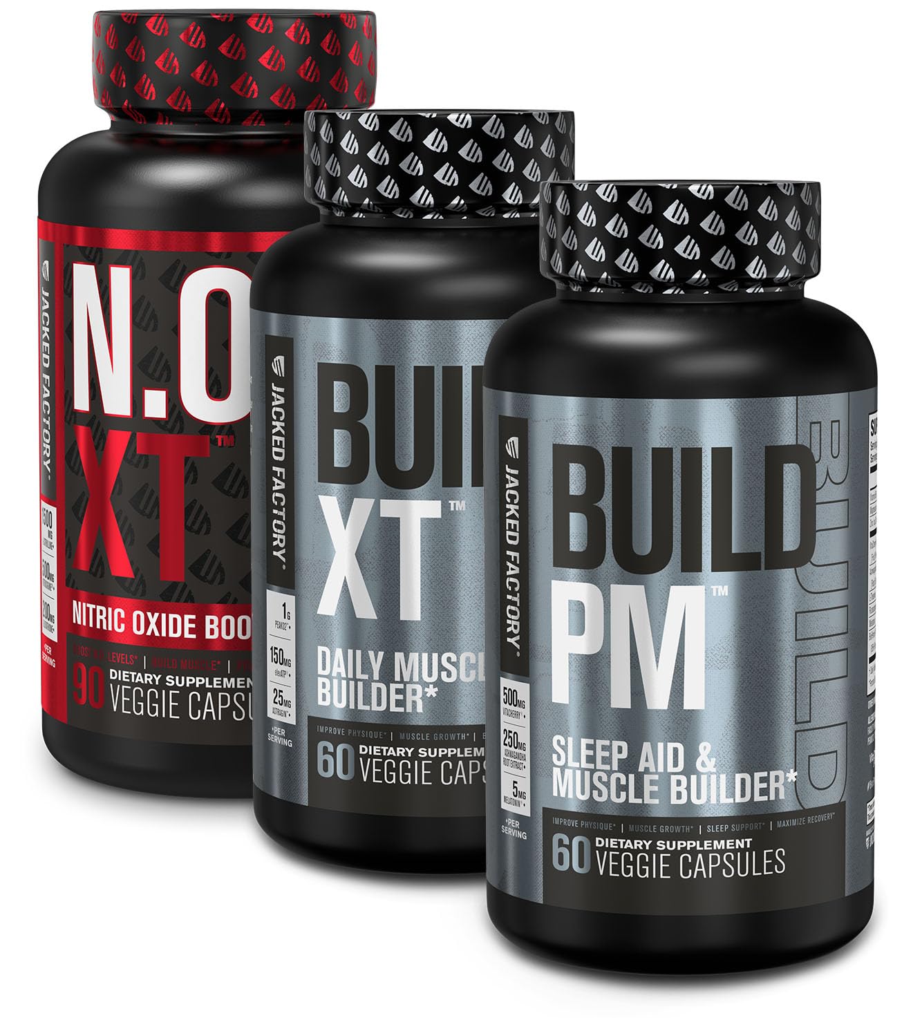 Jacked Factory AM & PM Muscle Building Stack - N.O. XT, Build XT, & Build PM Jacked Factory Au supplements