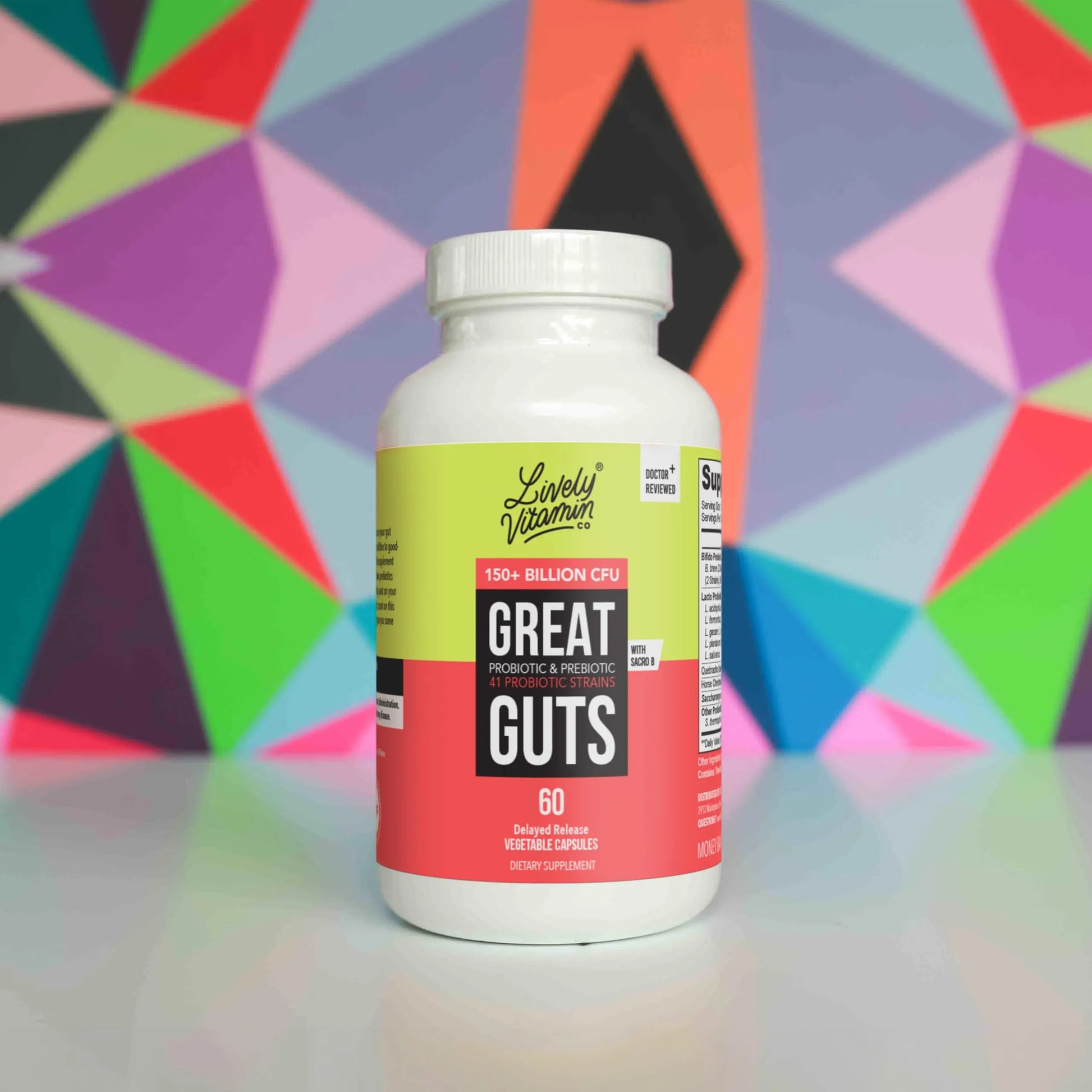 LIVELY VITAMIN CO. Great Guts Probiotic - 25 Billion CFU Probiotic - Balance Gut Microbiome, GI Tract, Inflammation, Indigestion, Reflux, Upset Stomach, & Diarrhea - 90 Caps LIVELY VITAMIN CO Au supplements