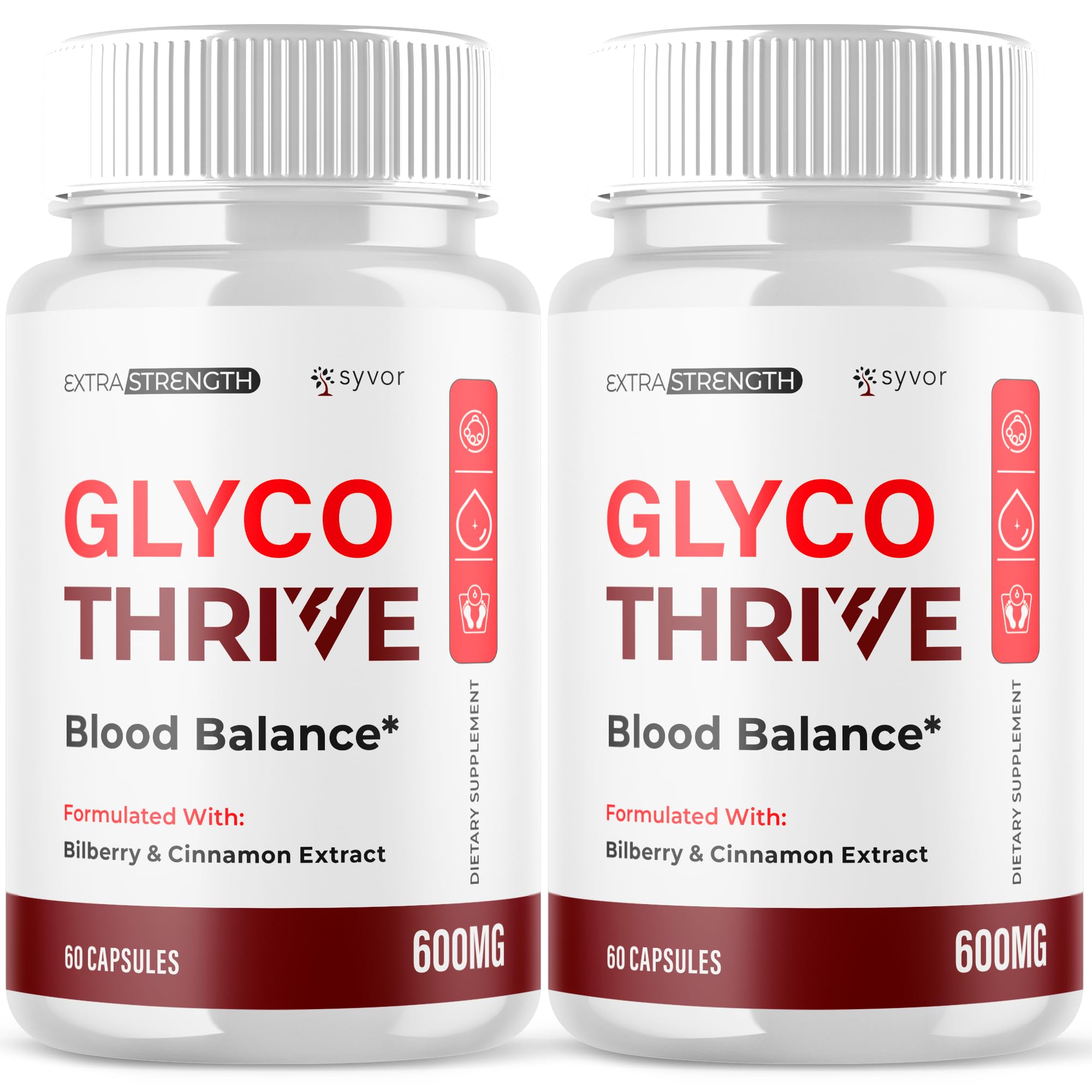 (2 Pack) Glyco Thrive Capsules, Official GlycoThrive Glycogen Support Pills with All Natural Ingredients, Advanced Formula Health Supplement with Max Strength Vitamins for Women & Men (120 Capsules) Syvor Au supplements
