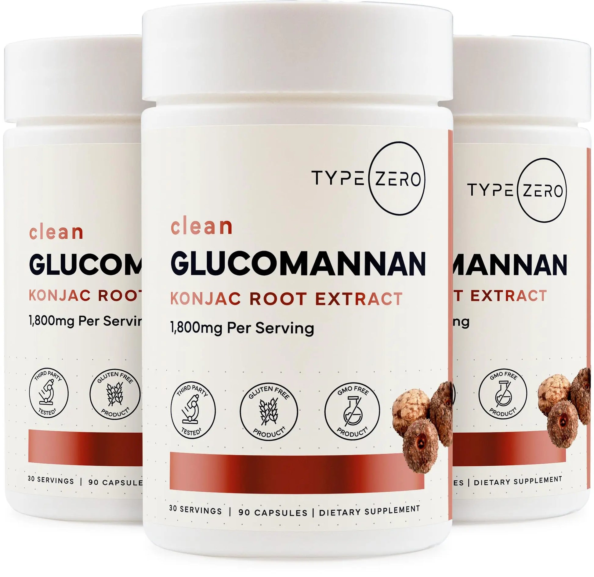 Type Zero Clean Glucomannan Konjac Root Extract (90 Capsules)(1,800 MG Per Serving) - 30 Servings, Non-GMO, Gluten Free Type Zero Au supplements