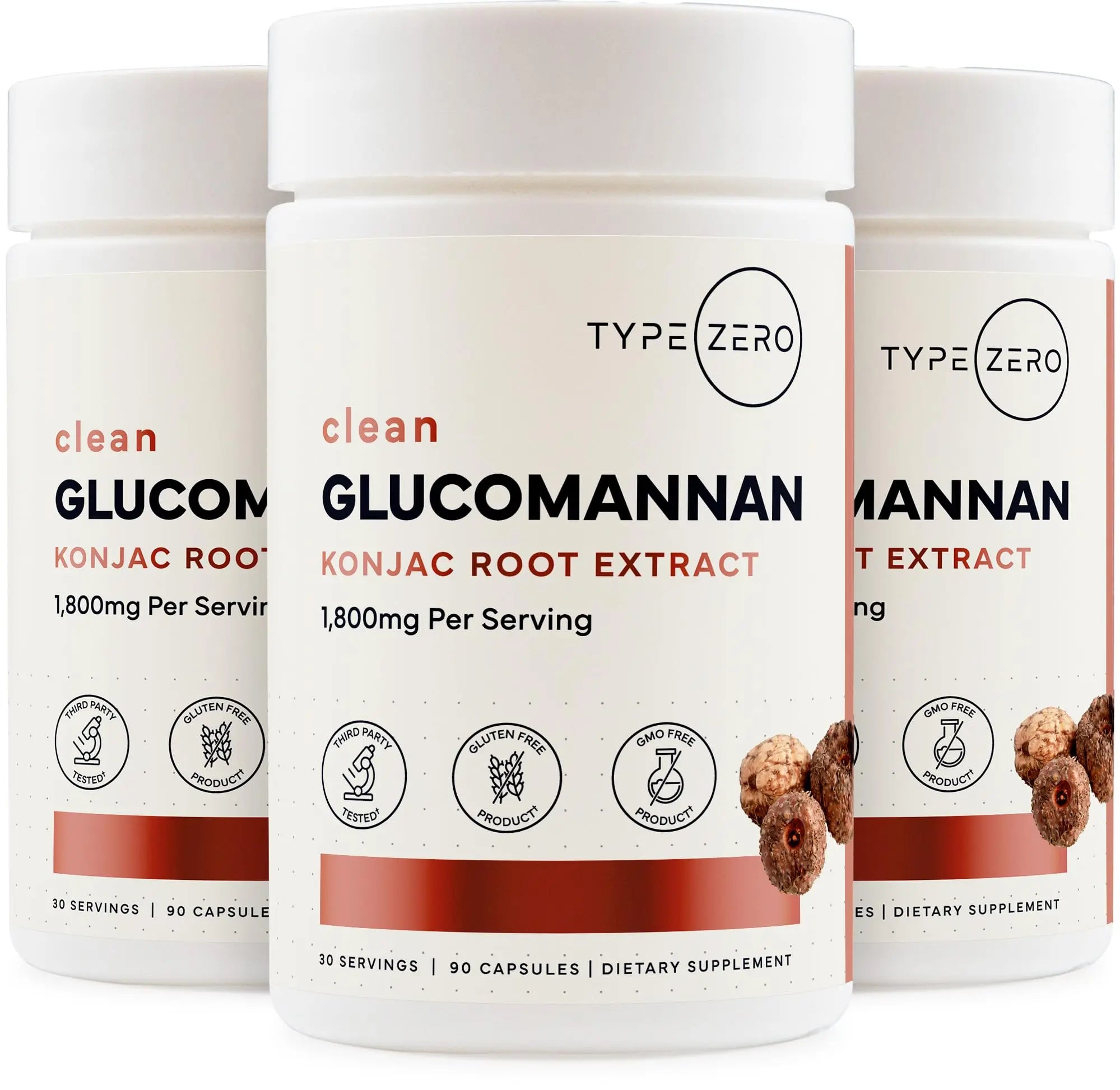 Type Zero Clean Glucomannan Konjac Root Extract (90 Capsules)(1,800 MG Per Serving) - 30 Servings, Non-GMO, Gluten Free Type Zero Au supplements