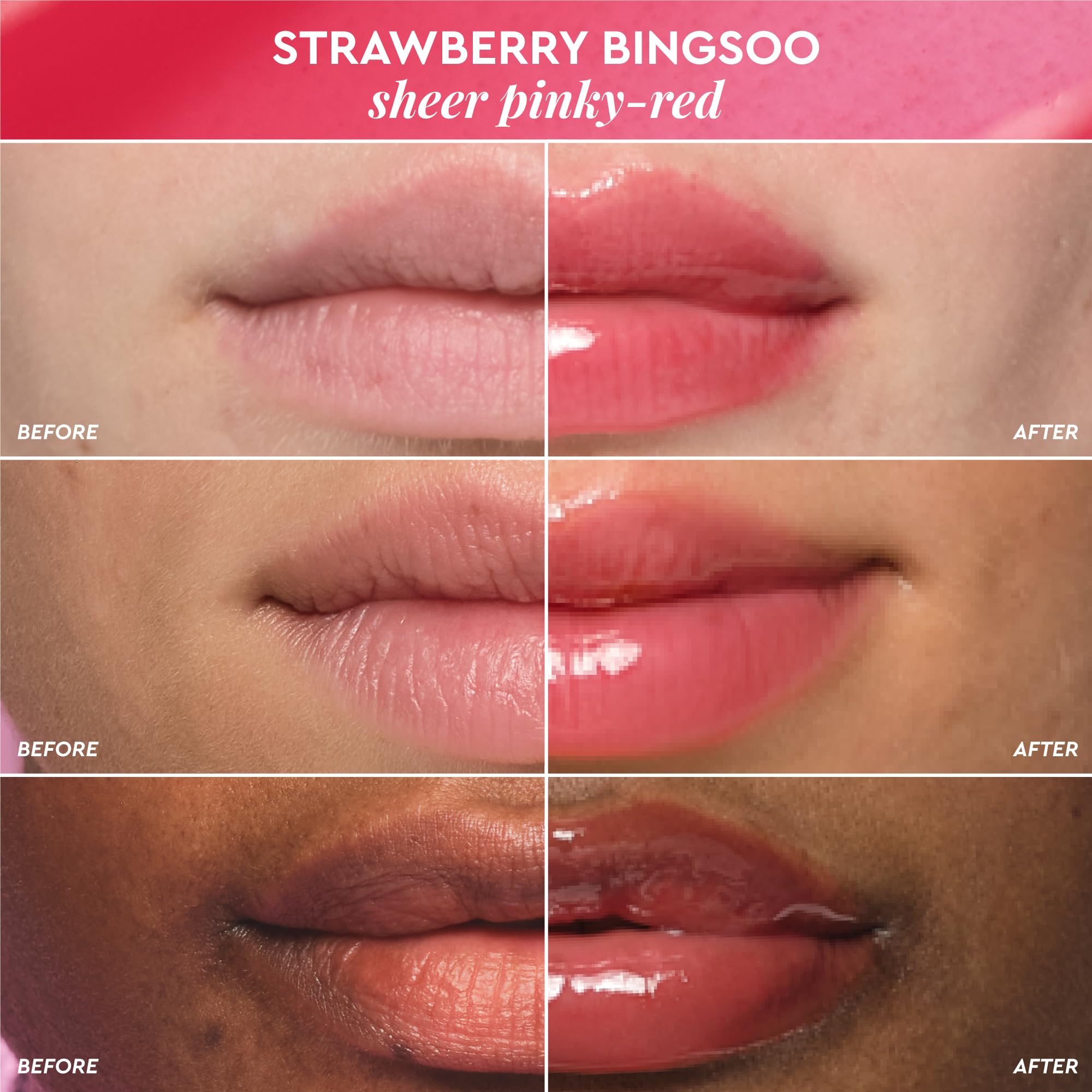 Glow Recipe Glass Balm Lip Treatment - 12Hr Hydrating Lip Balm & Moisturizer with Hyaluronic Acid to Smooth, Plump & Protect from Dryness - Sheer Pinky Red Tint, Strawberry Bingsoo (15 ml) Glow Recipe Au supplements