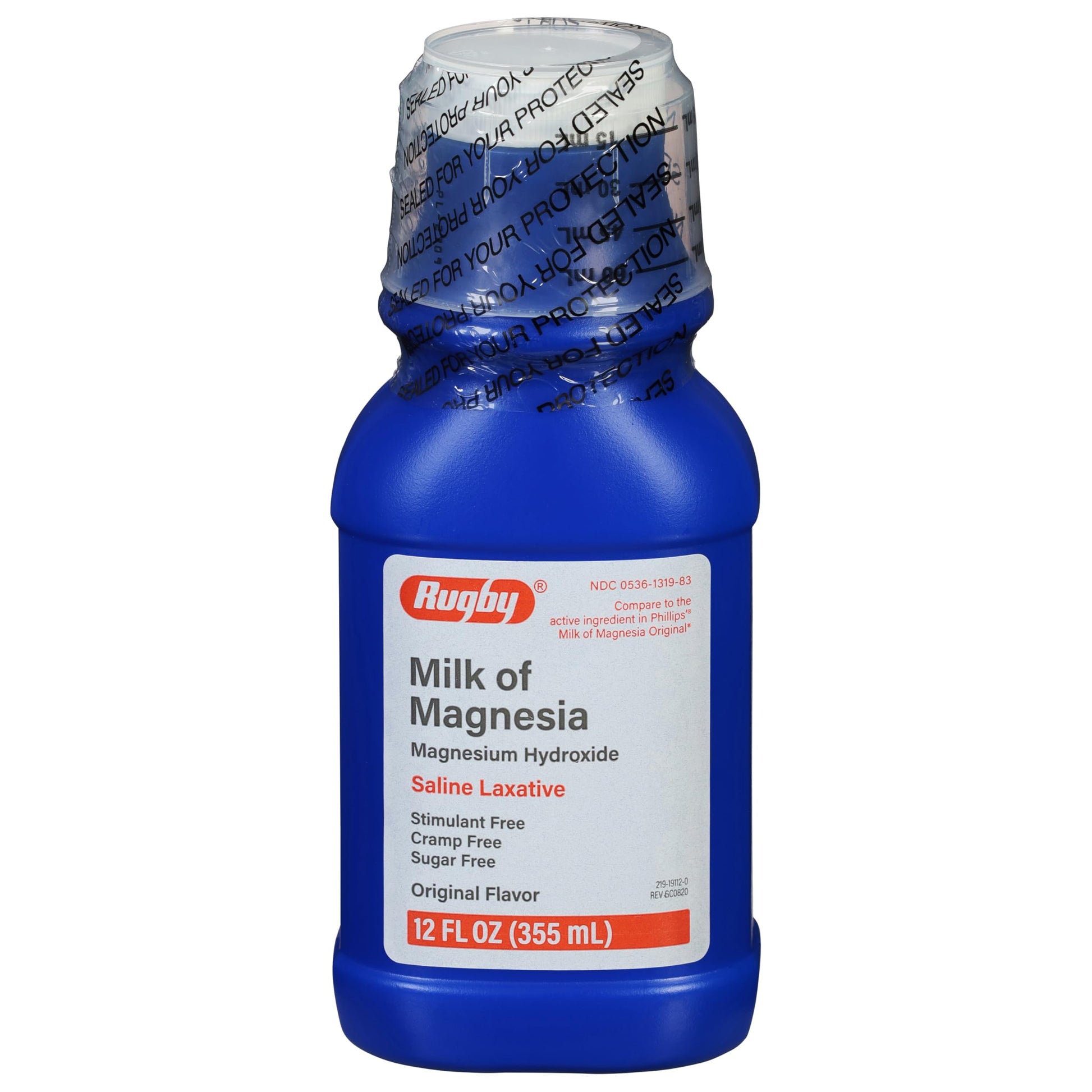 Rugby Milk of Magnesia Magnesium Hydroxide Saline Laxative – Stimulant, Cramp & Sugar-Free - Original Flavor – 12 Fl Oz RUGBY LABORATORIES Au supplements