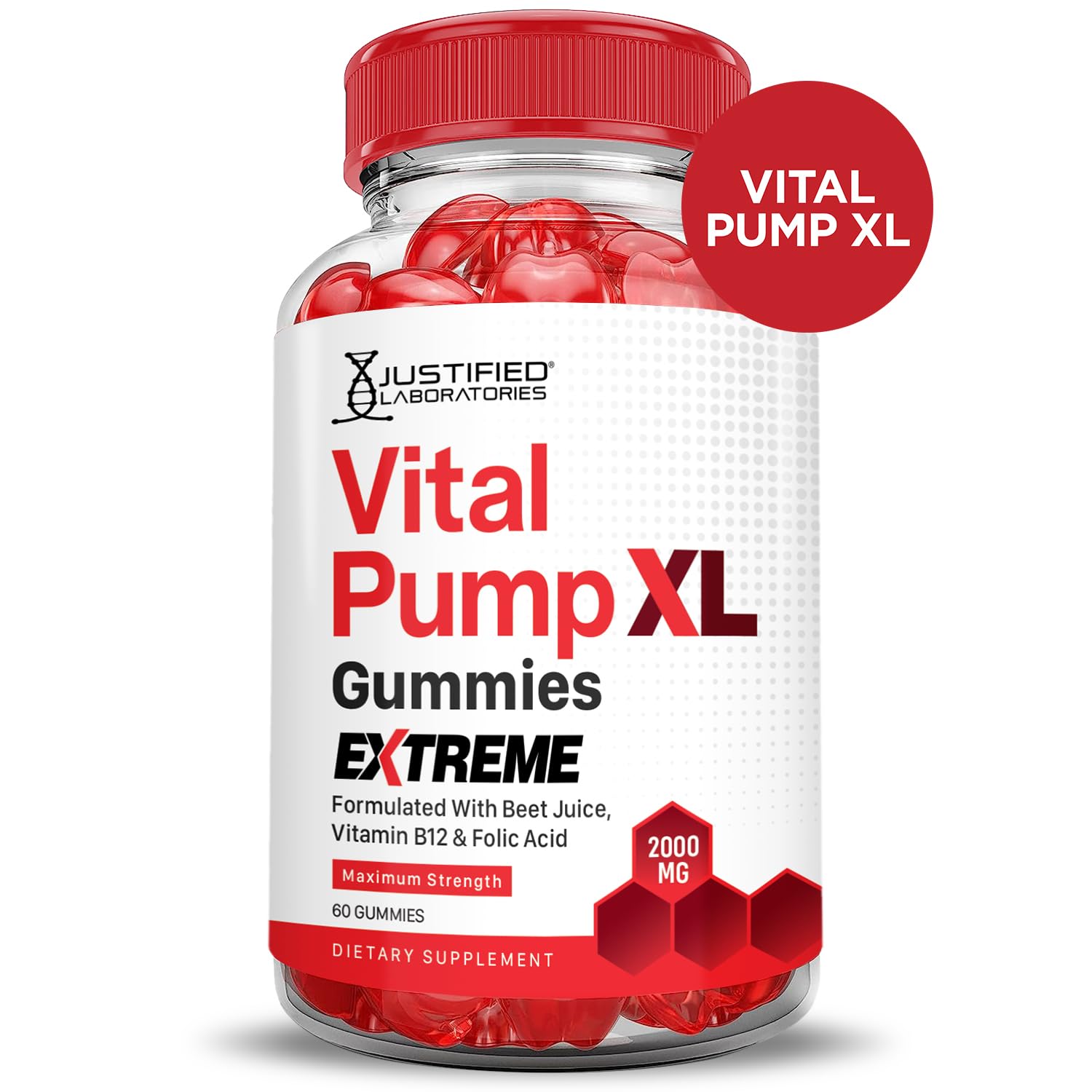 Justified Laboratories Vital Pump XL Extreme 2000MG Performance Gummies Vital PumpXL Advanced Formula Formulated with Beet Juice ACV Pomegranate Powder B12 Vegan Non GMO 60 Gummys Justified Laboratories Au supplements