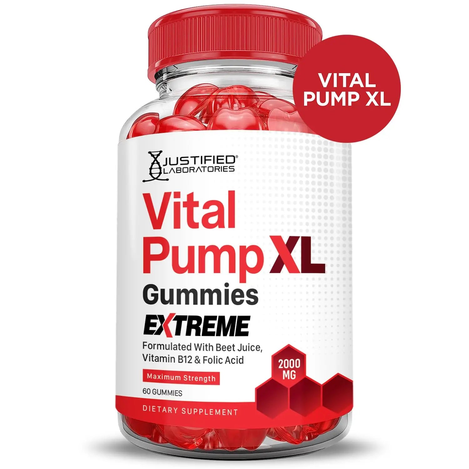 Justified Laboratories (5 Pack) Vital Pump XL Extreme 2000MG Performance Gummies Vital PumpXL Advanced Formula Formulated with Beet Juice ACV Pomegranate Powder B12 Vegan Non GMO 300 Gummys Justified Laboratories Au supplements