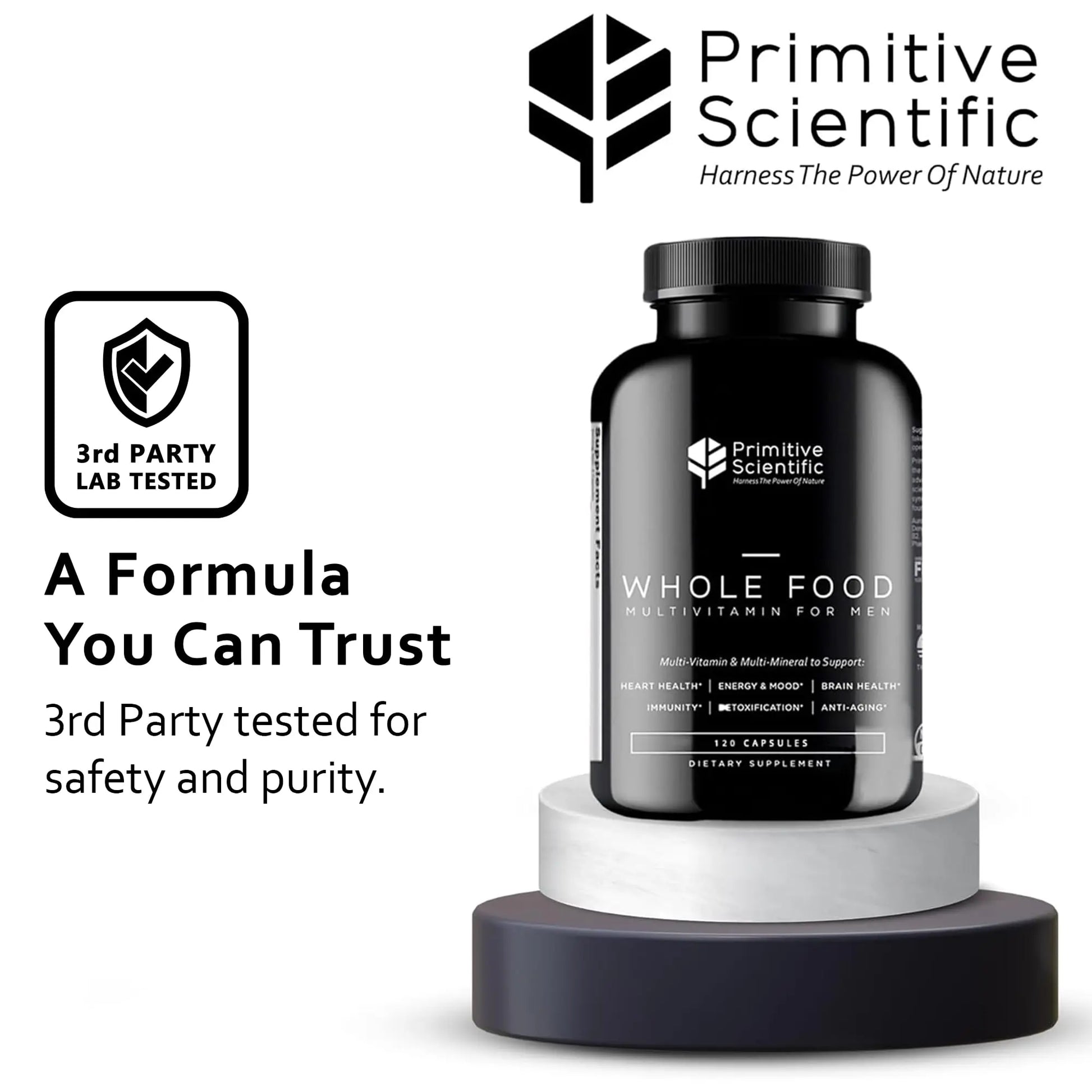 Primitive Scientific Whole Food Natural Multivitamin and Mineral Capsules for Men - All-Day Energy, Inner Zen, and Stronger You (120 Capsules) Primitive Scientific Au supplements