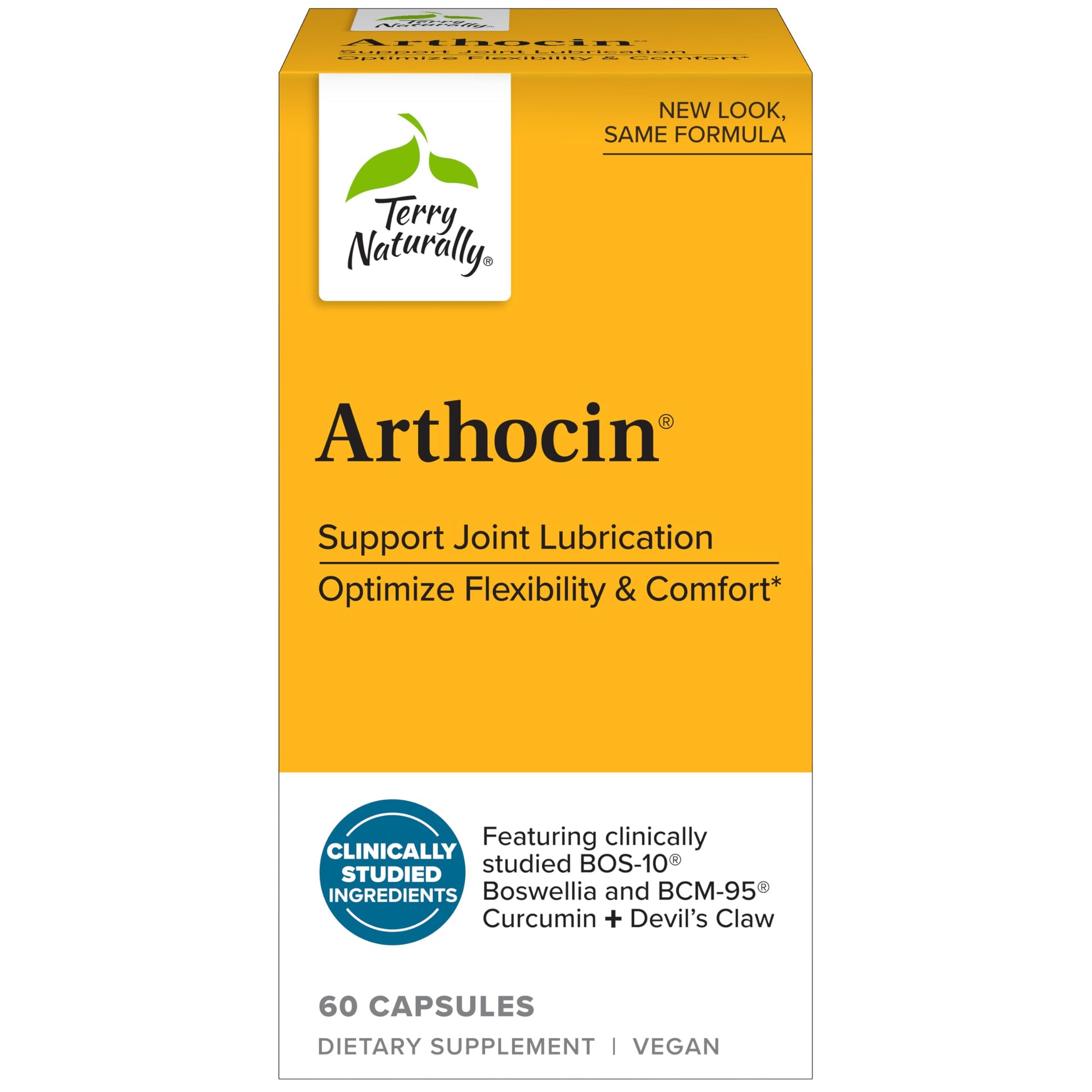 Terry Naturally Arthocin - Boswellia Serrata Capsules with Devil's Claw & Curcumin - Supplement to Support Joint & Spine Health - Herbal Supplement Aids Comfort & Absorption - 60 Capsules Terry Naturally Au supplements