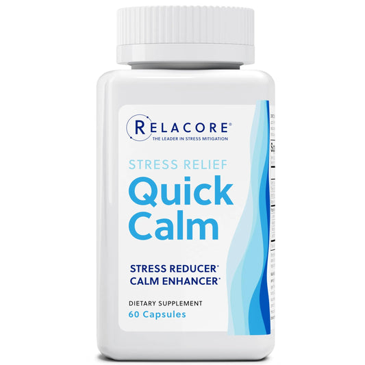 Relacore Quick Calm Mood Support Supplement with Ashwagandha, L-Theanine, Rapid Stress Relief and Relaxation – Cortisol Supplement - 60 ct RelacoreAU supplements