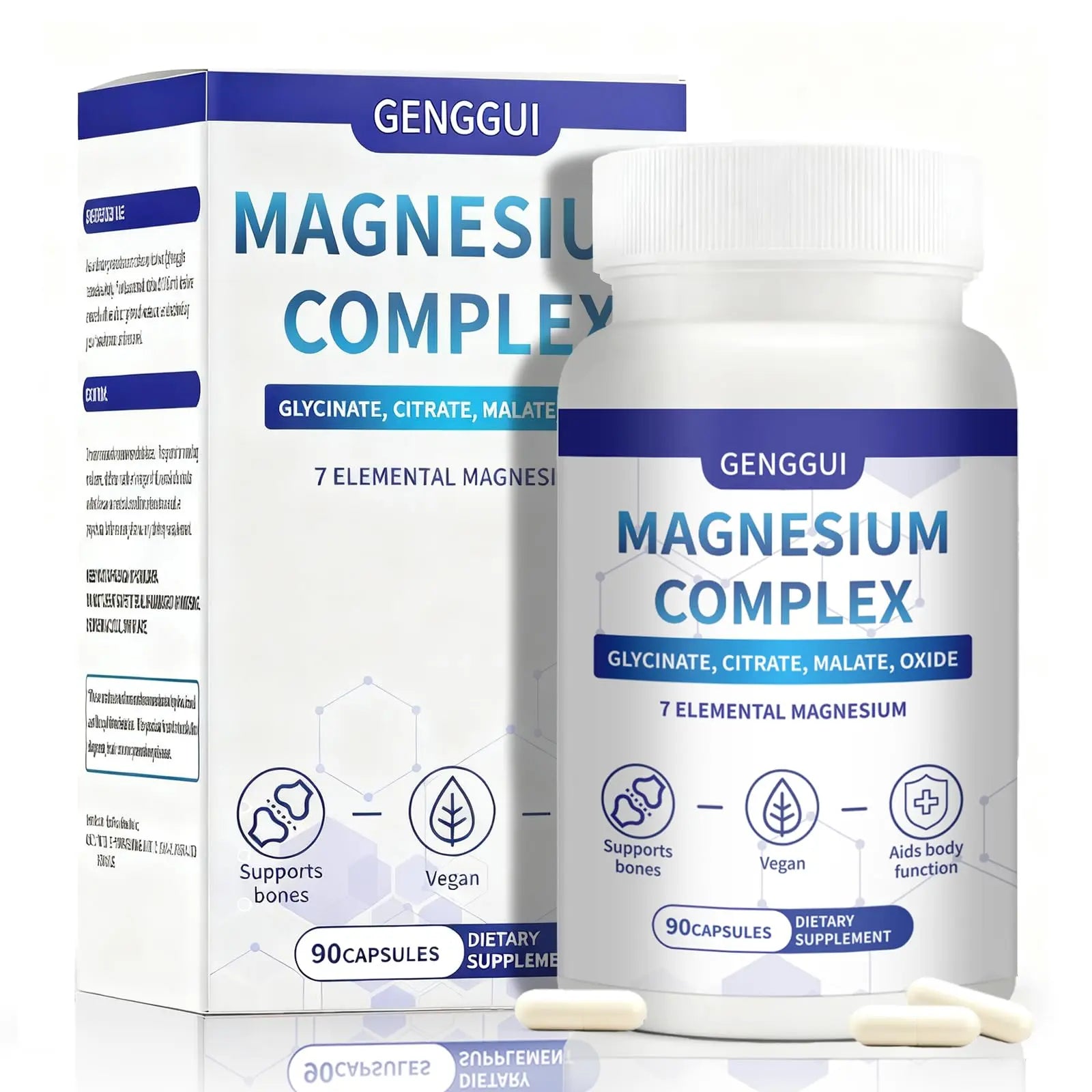 Magnesium Complex 1000mg - 7-in-1 Supplement with Glycinate, Citrate & Malate - Supports Muscle Relaxation, Sleep, Heart Health - High Absorption Capsules, 90 Count (1) CellJuvMax Au supplements