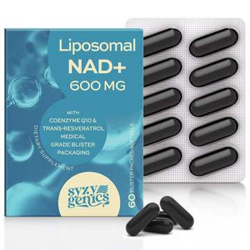 SYZY GENICS NAD+ Supplement 1600mg Extra Strength - Liposomal NMN Alternative with Resveratrol, Urolithin A, CoQ10, Quercetin & ALA - Mitochondrial Energy & Anti-Aging, Cell Regeneration, 60 Softgels SYZY GENICS Au supplements
