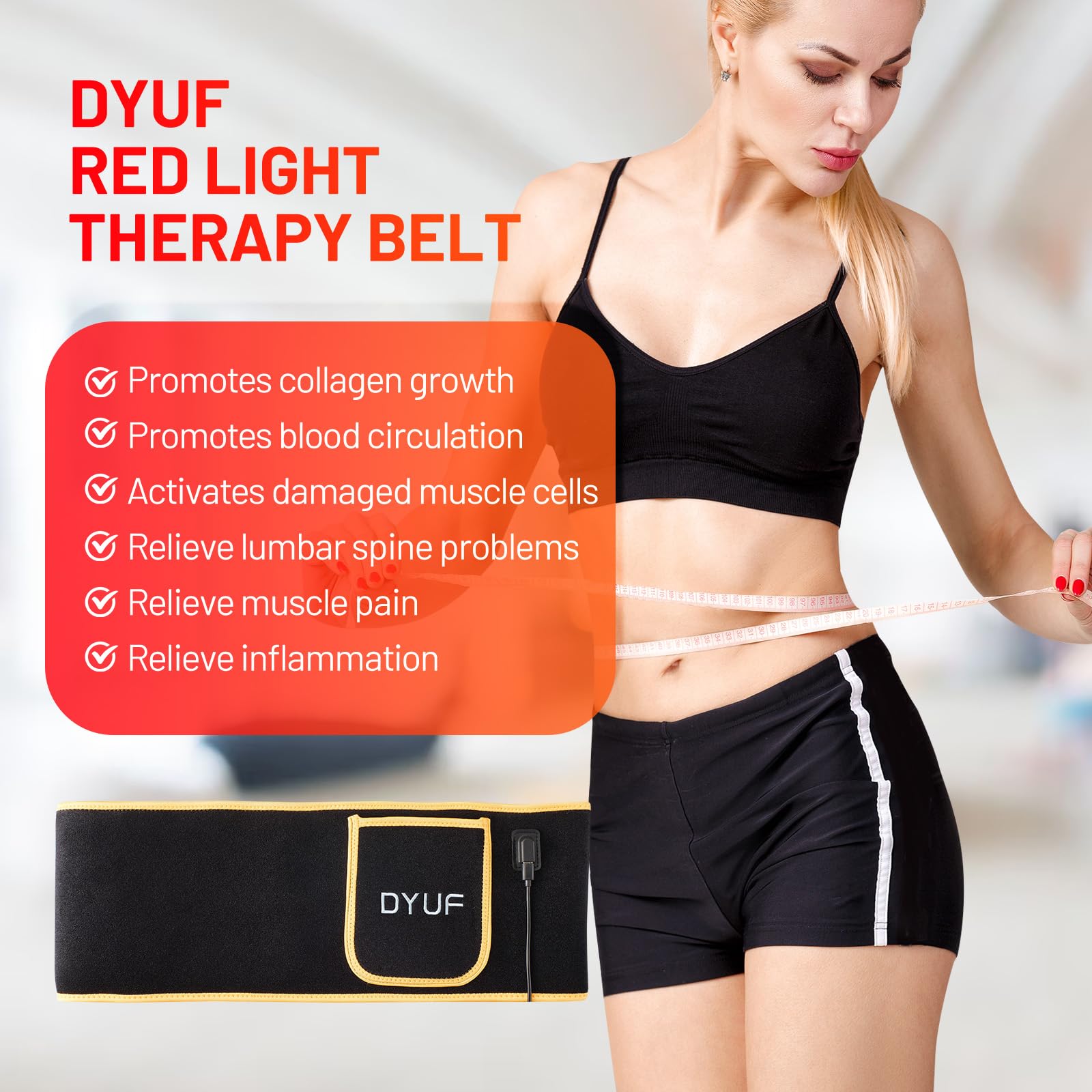 Red Light Therapy Belt DYUF Infrared Light Therapy : Muscle Recovery, Pain Relief, and Healing Device DYUF Au supplements