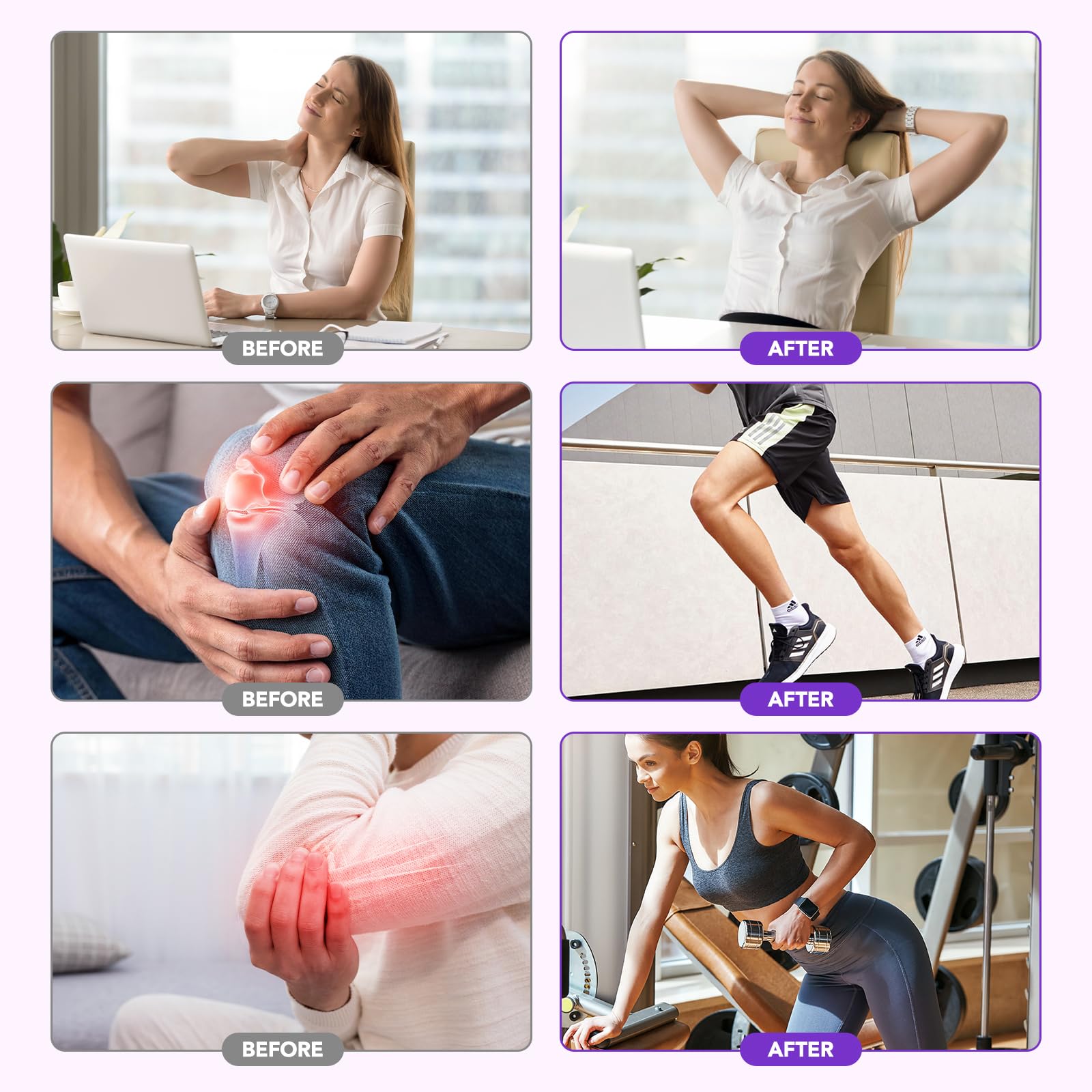 Joint Massage Purple Gel, Soothing Massage Cream for Joint Activities, Muscle, Knees, Lumbar, Neck, Back, Hands/Feet, Light-Weight & Easliy Spread for Post-Workout, Long-time Sitting|3.53Oz chenyayun Au supplements