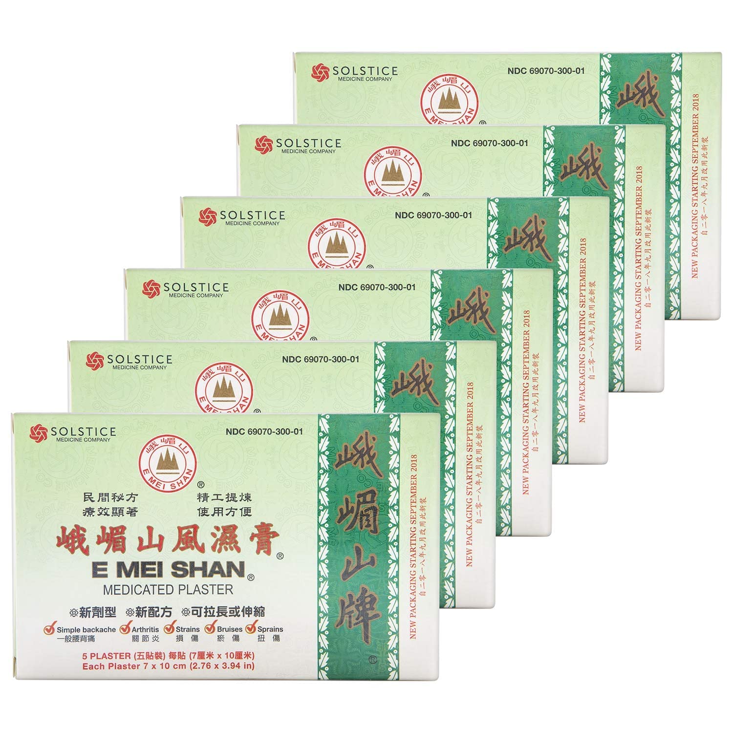 E Mei Shan Medicated Plaster (Jako Kototsu) (5 plasters per Box) (6 Boxes) (Solstice) E Mei Shan Au supplements