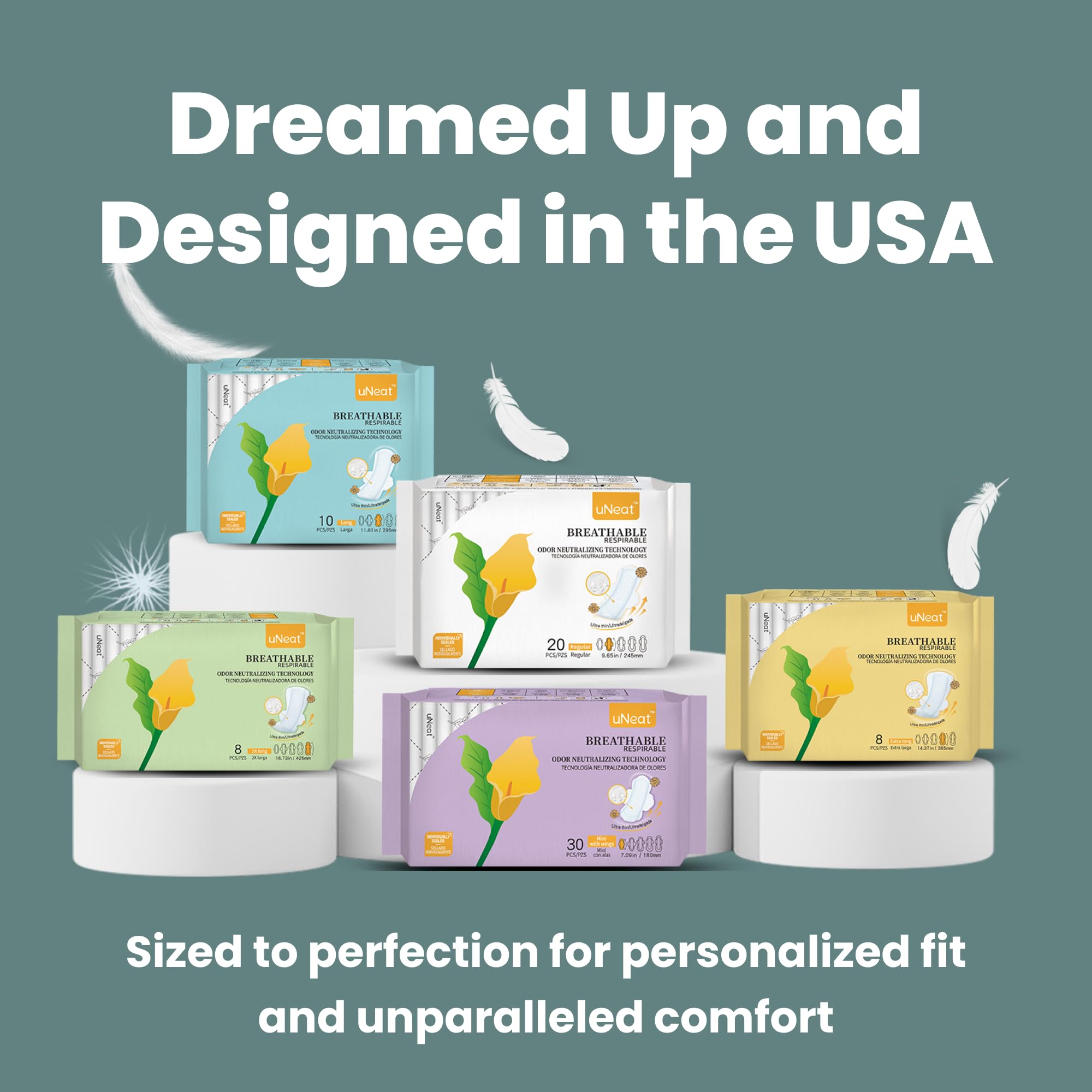 uNeat Regular with Wings Ultra-Thin Sanitary Pads for Women and Teen, Unscented, Eliminates Odor uNeat Au supplements