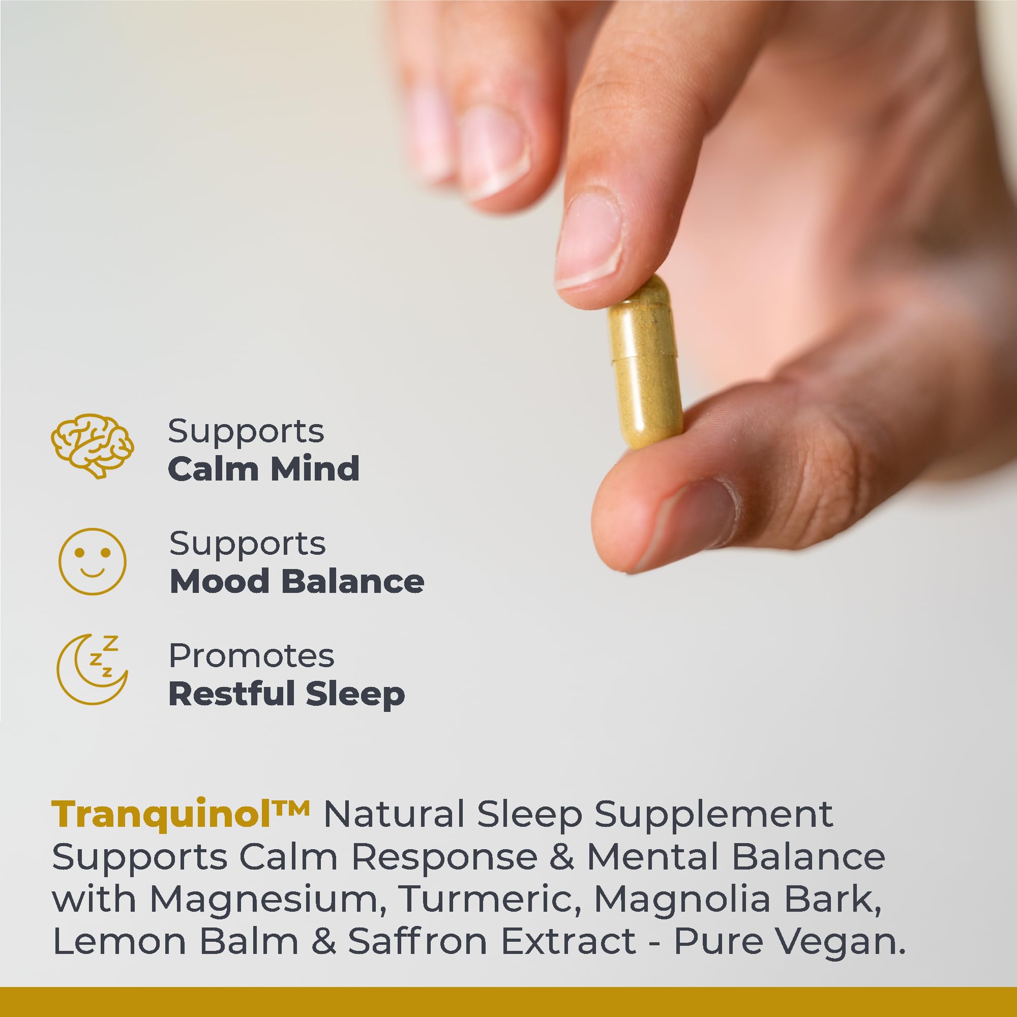 Premier Research Labs Tranquinol - Natural Sleep Aid Supplement for Deep Sleep Support and Calm Mind | Magnesium, Turmeric, Lemon Balm & Saffron Extract - Pure Vegan - 90 Plant-Source Capsules Premier Research Labs Au supplements