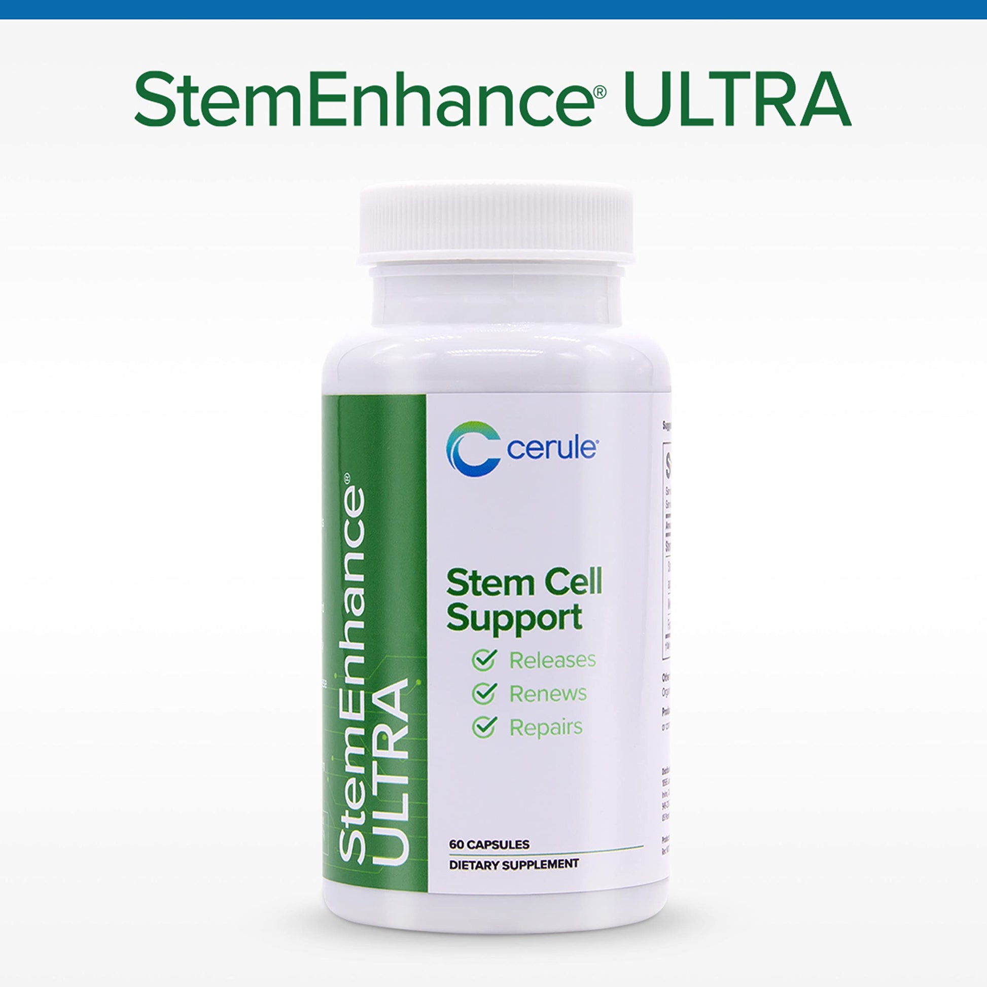 Cerule StemEnhance Ultra Natural Stem Cell Support Supplement – Freshwater Microalgae and Marine Macroalgae Extracts for Cellular Renewal, Immune Function, Energy, and Tissue Recovery – 60 Capsules Cerule Au supplements
