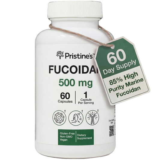 PRISTINE'S Fucoidan 500MG Immunity Supplement Capsules - 60 Day Supply - Brown Seaweed Extract - Potent Herbal Antioxidant Lung Health & Skin Health Support PRISTINE'SAu supplements