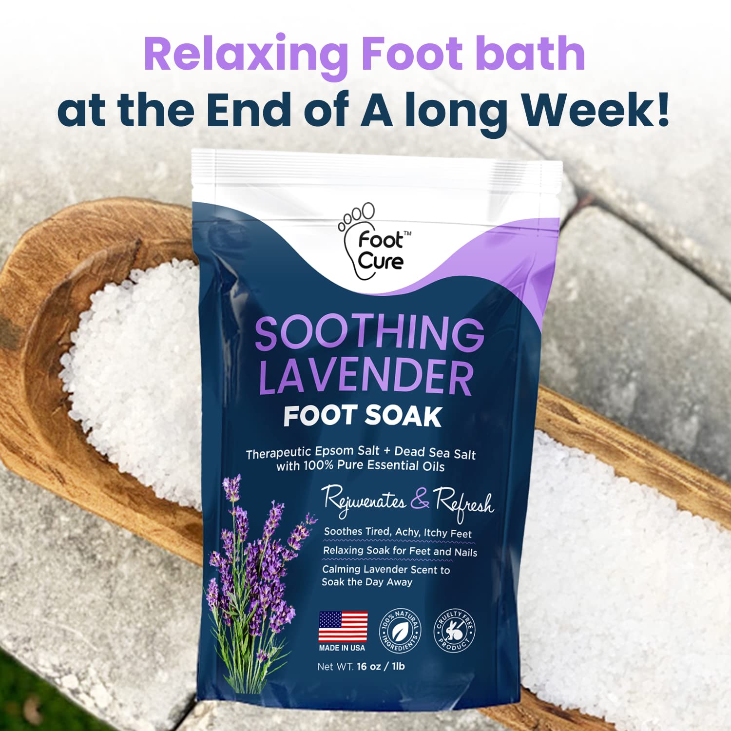Soothing Lavender Foot Soak with Epsom Salt - Best Toenail Treatment, & Softens Calluses FOOT CURE Au supplements
