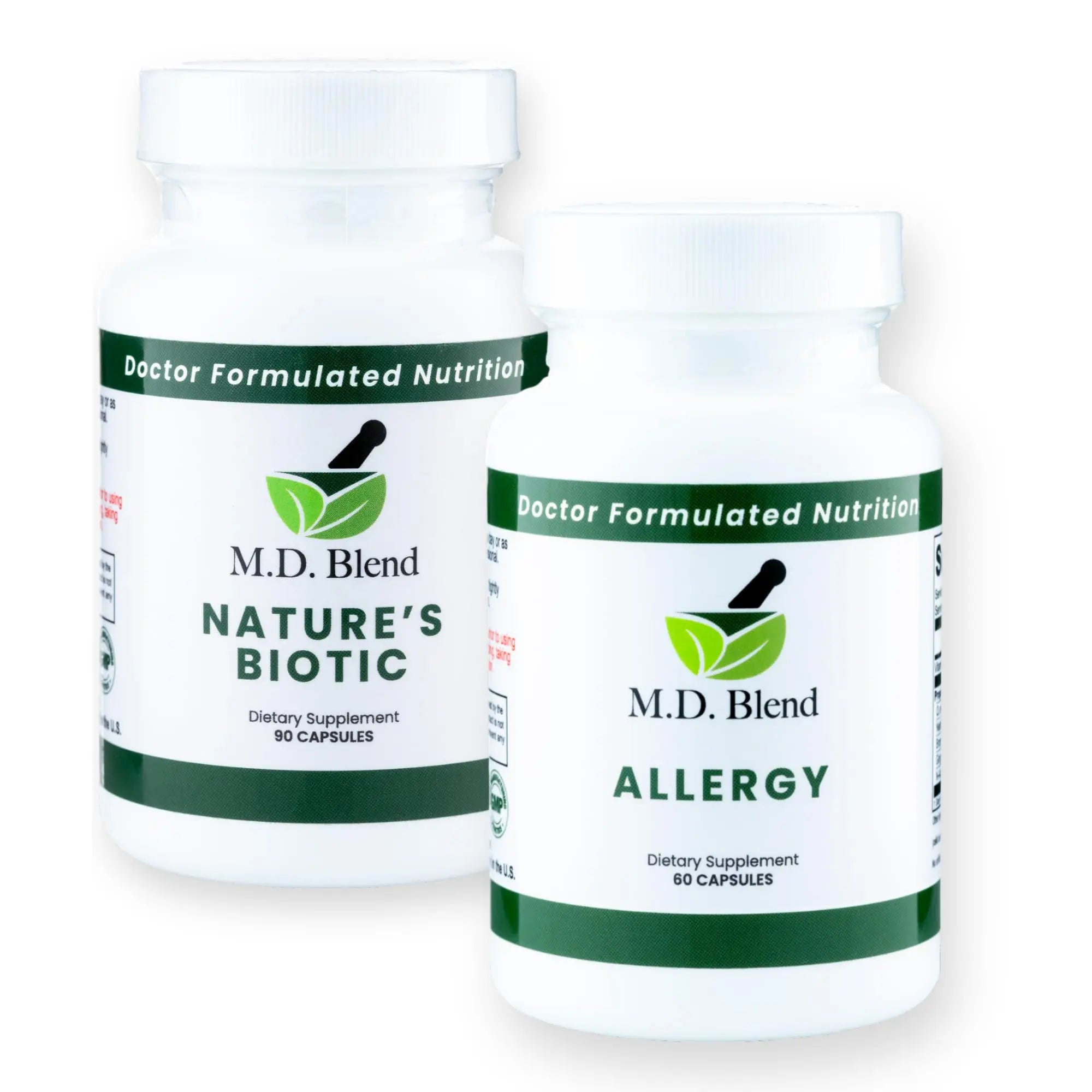 M.D. Blend Nature’s Biotic & Allergy Expert Bundle for Immune Support, Seasonal Allergy Relief, Respiratory Wellness, Quercetin and Bromelain, NAC Nettle Root Vitamins & Minerals Plant-Based Capsules M.D. Blend Au supplements