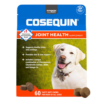 Nutramax Cosequin for Dogs Joint Health Supplement, Contains Glucosamine for Dogs, Chondroitin, MSM and Omega-3s, Supports Joint and Skin and Coat Health, Soft Chews, 60 Count Nutramax Laboratories Au supplements