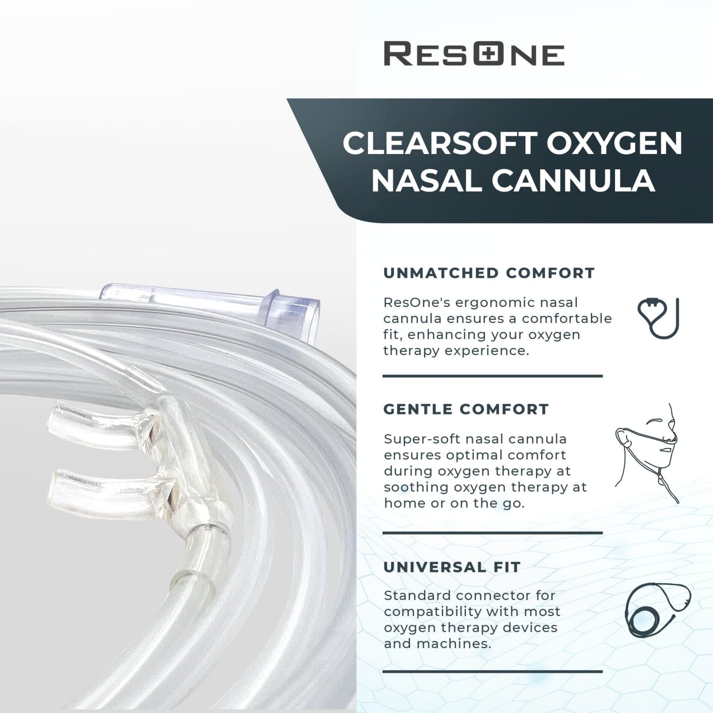 ResOne Soft Nasal Cannula 5-Pack - Oxygen Cannula, Curved Prongs, 4Ft Crush-Resistant Tubing ResOne Au supplements