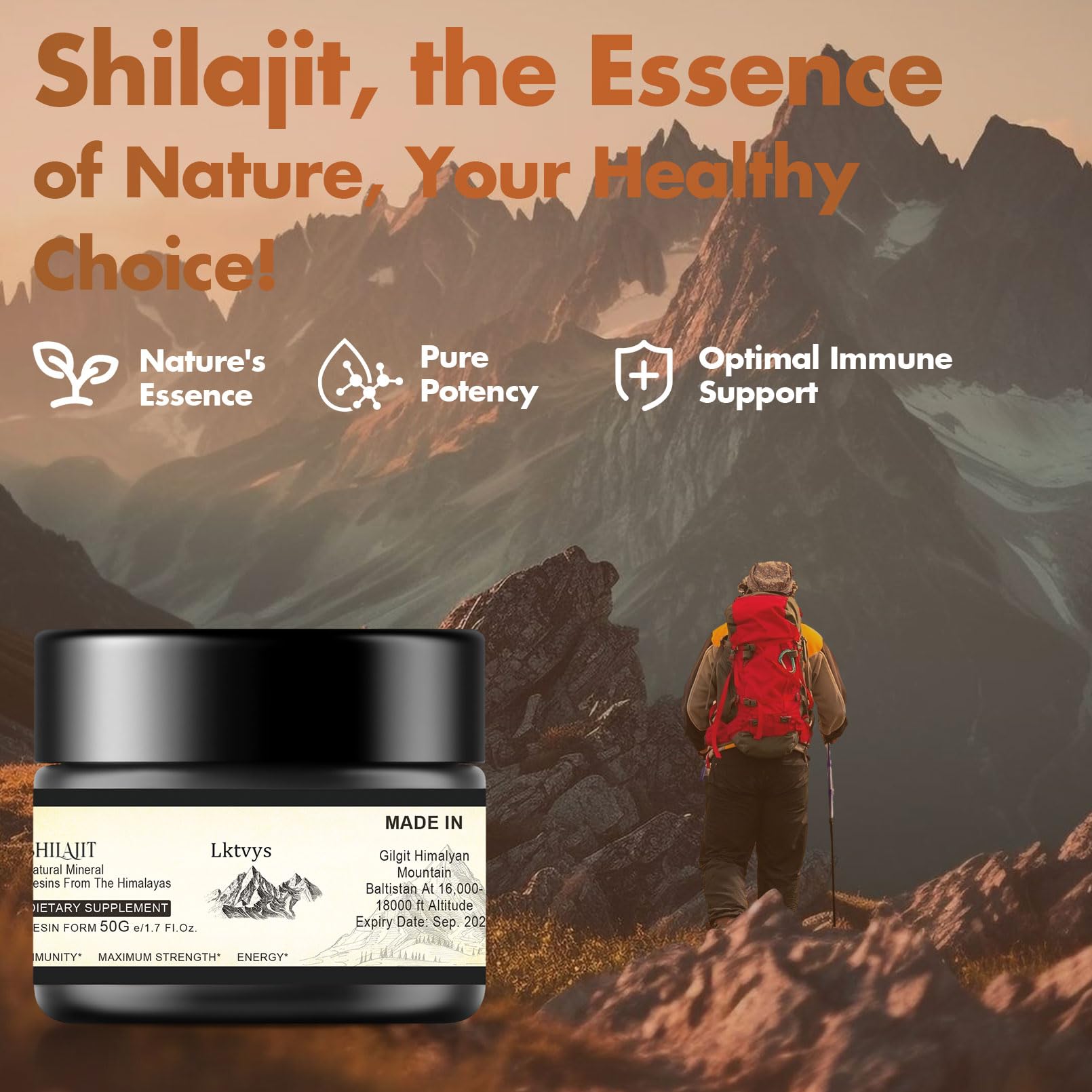 Shilajit Pure Himalayan Organic - Pure Original Shilajit, 50g(Large Volume), Enriched Lktvys Au supplements