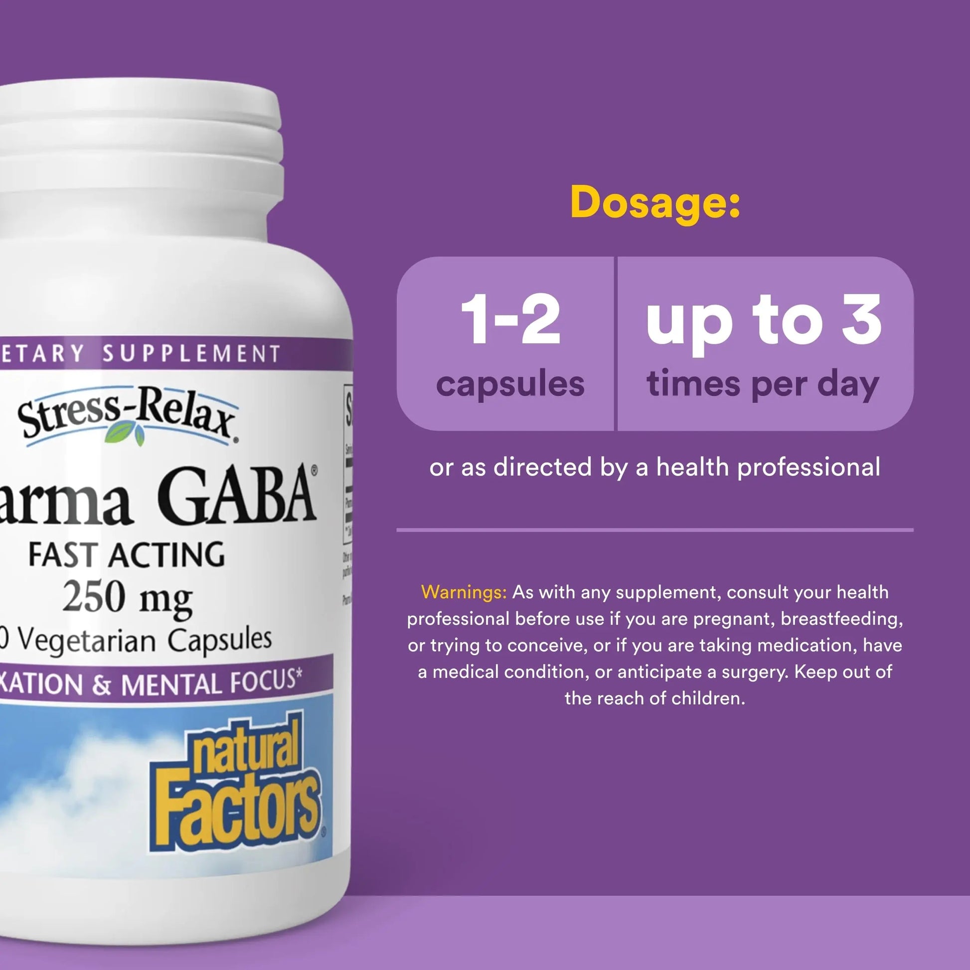 Natural Factors Pharma GABA - Dietary Supplement Supports Calm Sleep & Sleep Quality - Natural, Fast-Working Supplement Aids Focus & Brain Health - 60 Chewable Tablets (60 Servings) Natural Factors Au supplements