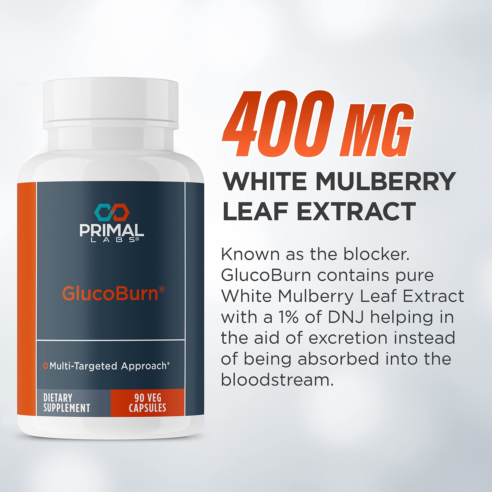 Primal Labs GlucoBurn Support Supplement with White Mulberry Leaf Extract and Alpha Lipoic Acid, 90 Veg capsules Primal Labs Au supplements
