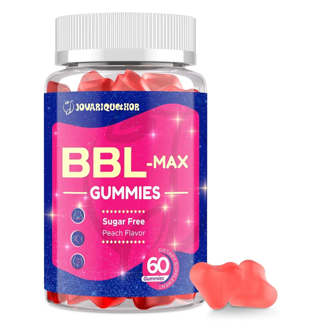 Jovariquethor Booty Gummies for Women - BBL Gummies with Multivitamins and Herbal Extracts - Peach Flavor - 60 Count Jovariquethor
