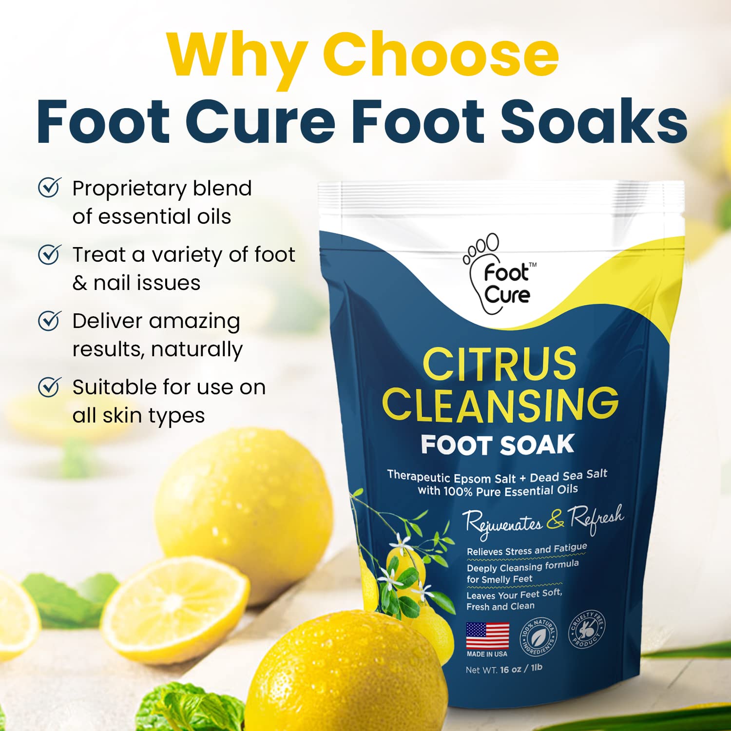 Citrus Detox Foot Soak With Epsom Salts - for Foot Callus, Immune Boost, Damaged Toenail FOOT CURE Au supplements