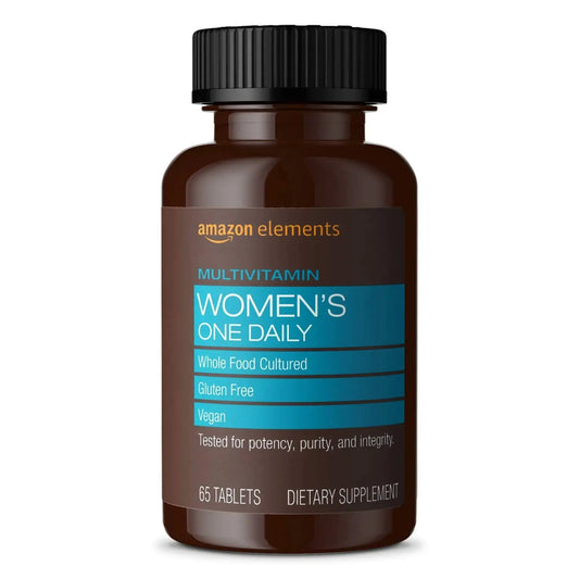 Amazon Elements Women’s One Daily Multivitamin, 59% Whole Food Cultured, Vegan, 65 Tablets, 2 month supply Amazon ElementsAU supplements