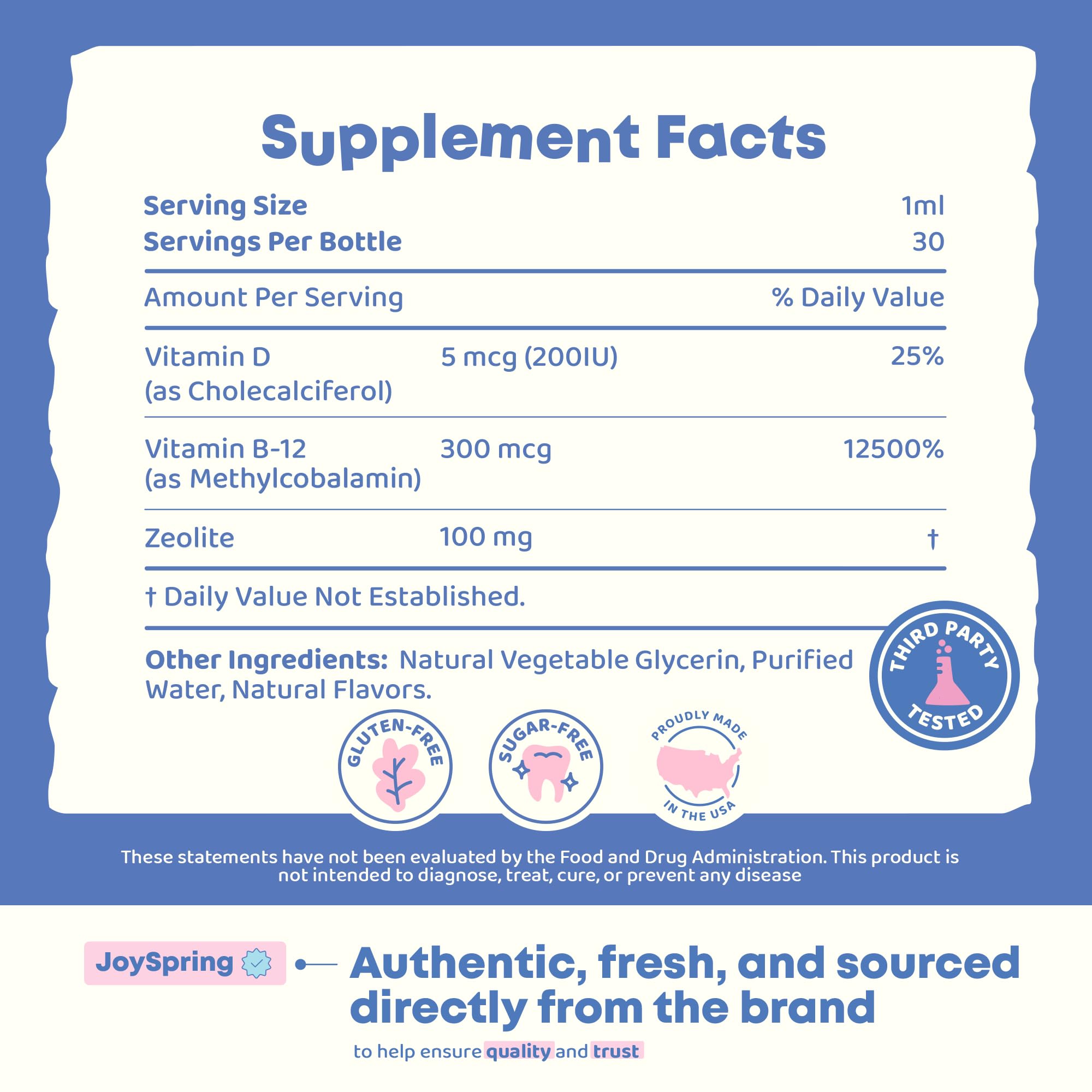 JoySpring LingoLeap – Liquid Kids Formula with Zeolite Clinoptilolite, Methylated B12 & Vitamin D3 | Gentle Daily Support for Kids’ Wellness | Ages 3+ | (1fl oz) 30 Servings JoySpring Au supplements