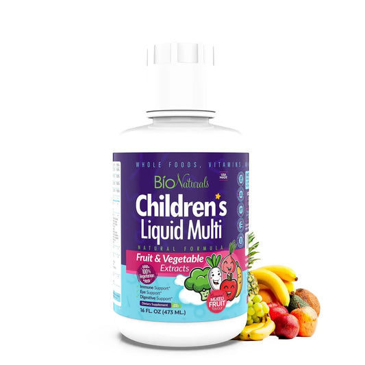 Bio Naturals Children's Liquid Multivitamin & Immune Booster - Natural Supplement for Kids & Toddlers with Vitamins A B C D3 E, Fiber Bio NaturalsAU supplements