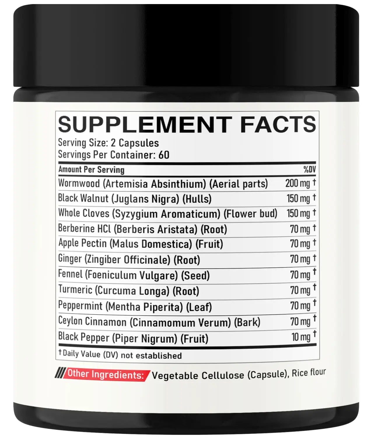 DEDICAD Wormwood Supplement - 120 Capsules Extracted from Black Walnut, Cloves, Turmeric, Apple, Berberine HCl & More - 11 Ingredients Combined for Immune System - 2-Month Supply DEDICAD Au supplements