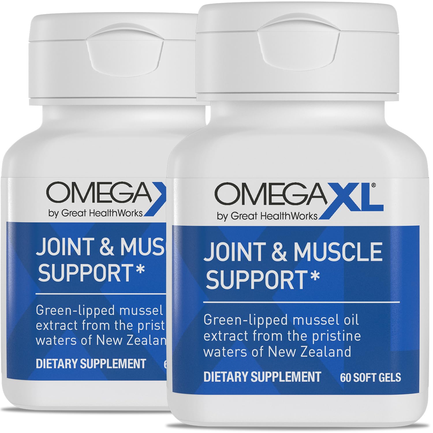 OmegaXL Joint Support Supplement - Natural Muscle Support, Green Lipped Mussel Oil, Soft Gel Pills, Drug-Free, 60 Count (2 Pack) OmegaXL Au supplements