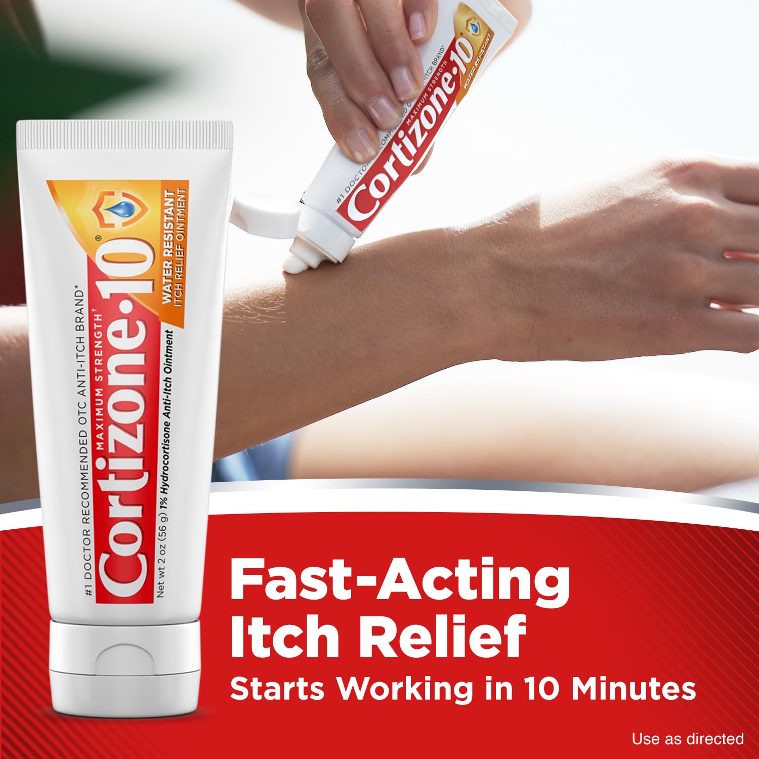 Cortizone-10 Maximum Strength Water Resistant Itch Relief Ointment, 1% Hydrocortisone, Fast-Acting, Anti-Itch Cream for Bug Bites, Rash, Eczema, Psoriasis, Poison Ivy, Oak, Sumac & More, 2 oz Cortizone 10 Au supplements