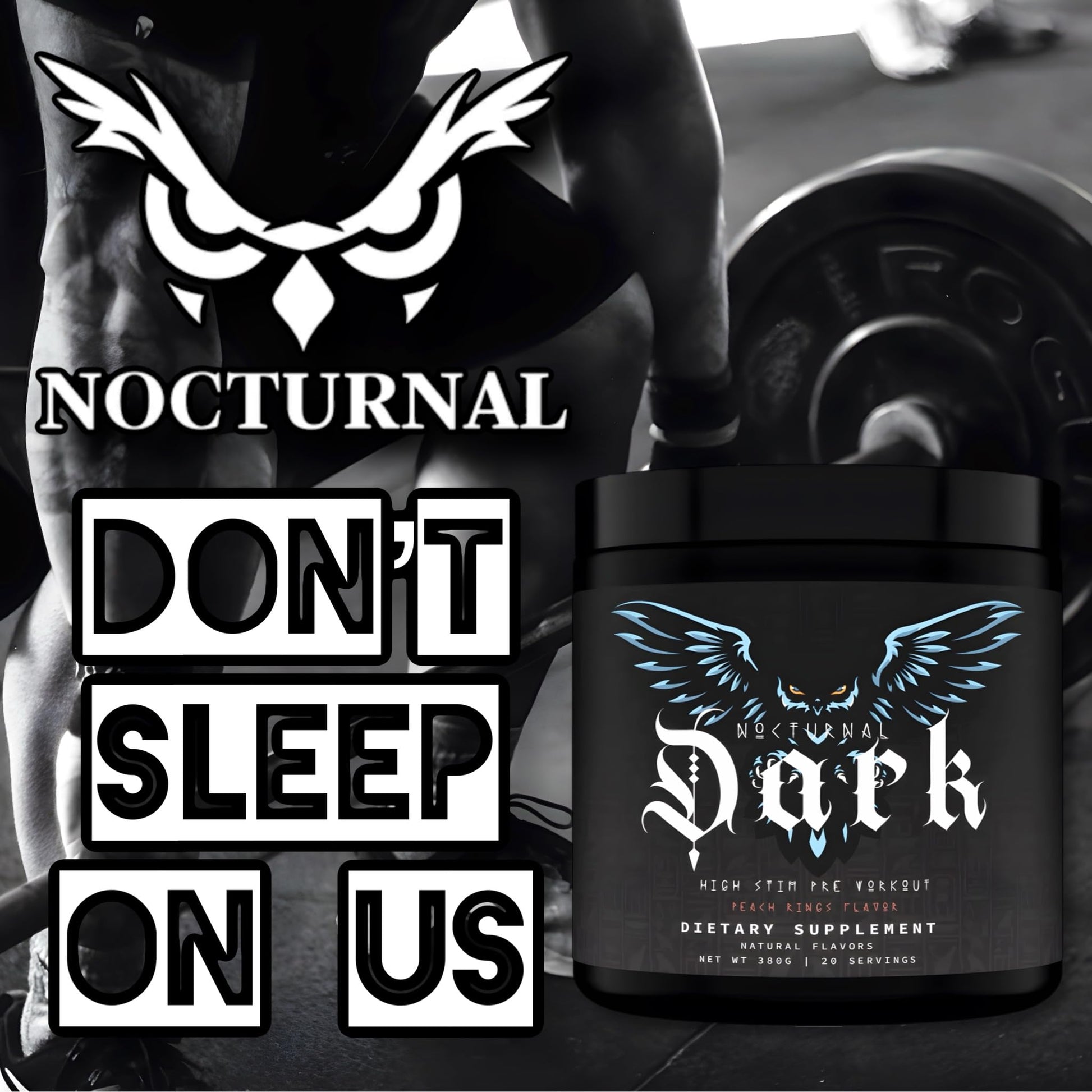 Nocturnal Labz Dark High Stim Pre Workout Powder | Potent Pre-workout Formula for Men Nocturnal Au supplements