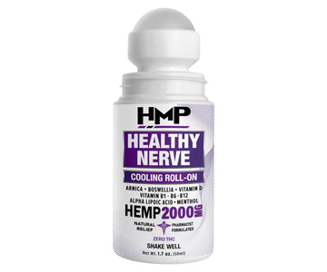 HMP Nerve Roll-On for Feet, Hands, Legs, Toes, Back 2000MG Hemp with Menthol & Arnica, Soothing Cooling Formula, Made in USA, 50ml (1 Pack) HMP BRANDS Au supplements